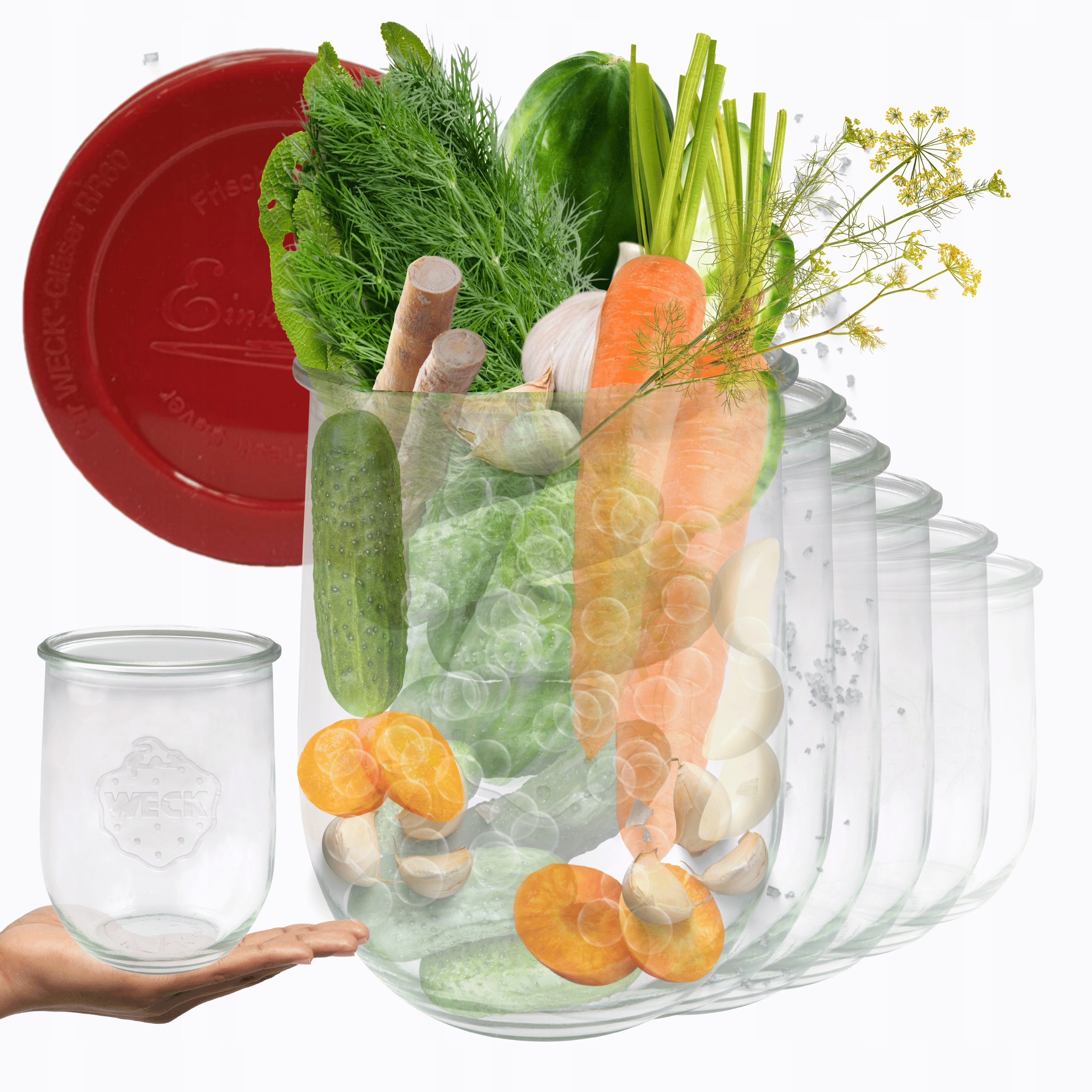 Poháre Weck 1 l na tekutiny Tulip vzduchotesné silikónové viečka 12ks 1062