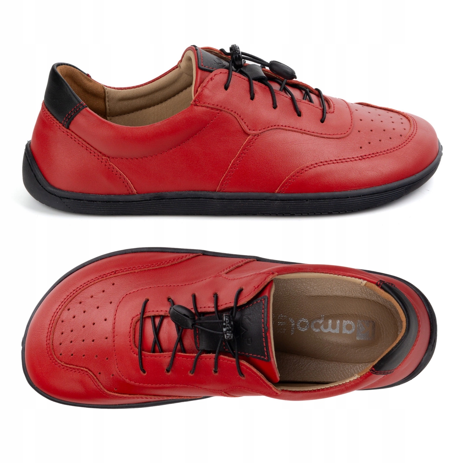 Barefoot minimalistické kožené boty 500/24 červené 40