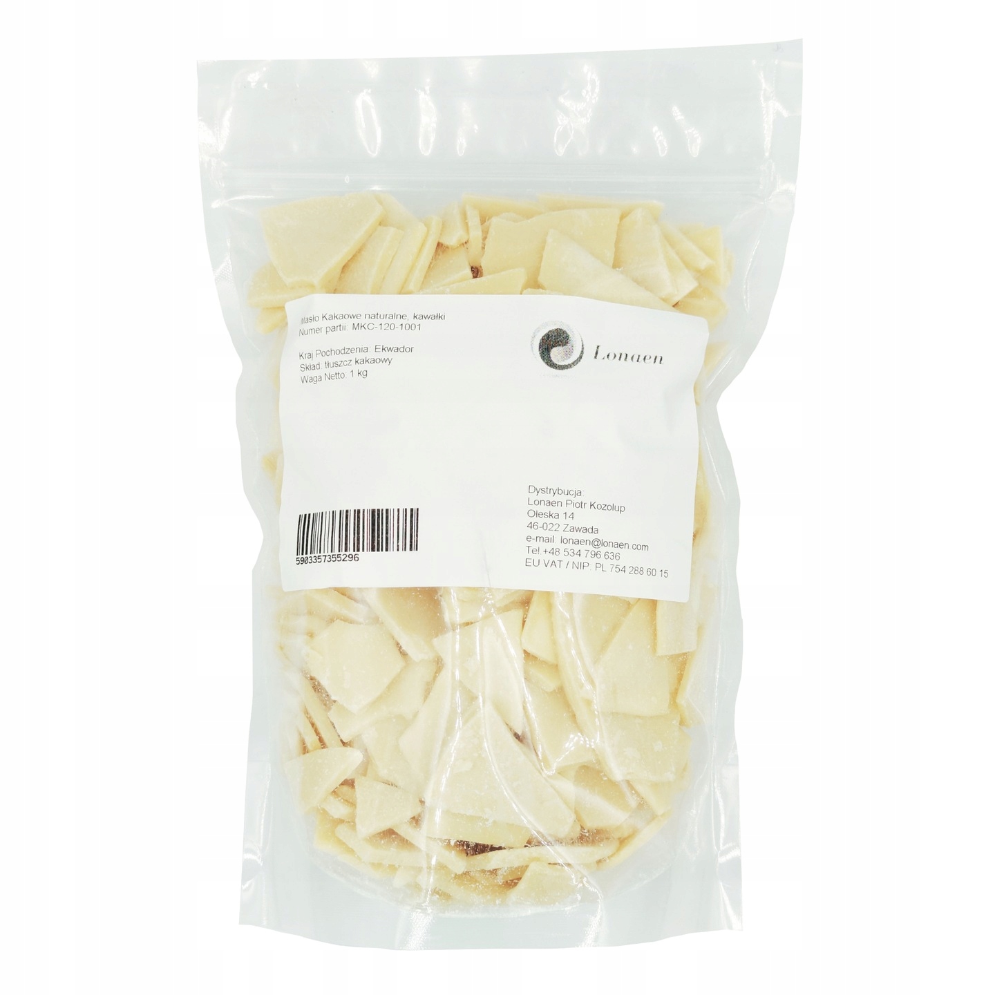 

Masło kakaowe nierafinowane spożywcze 1 kg Surowe