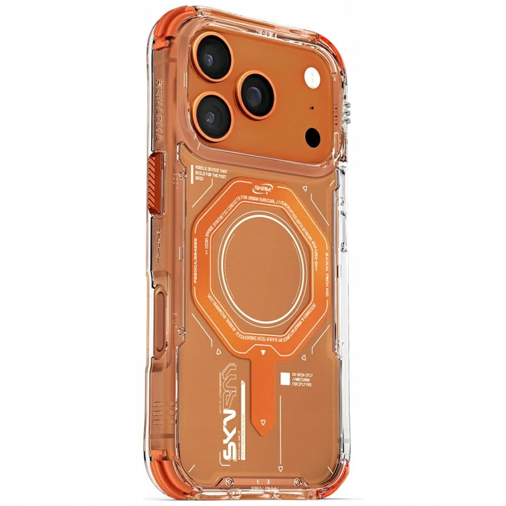 Etui Skinarma Magma do iPhone 17 Pro Magnetic Charging pomarańczowy