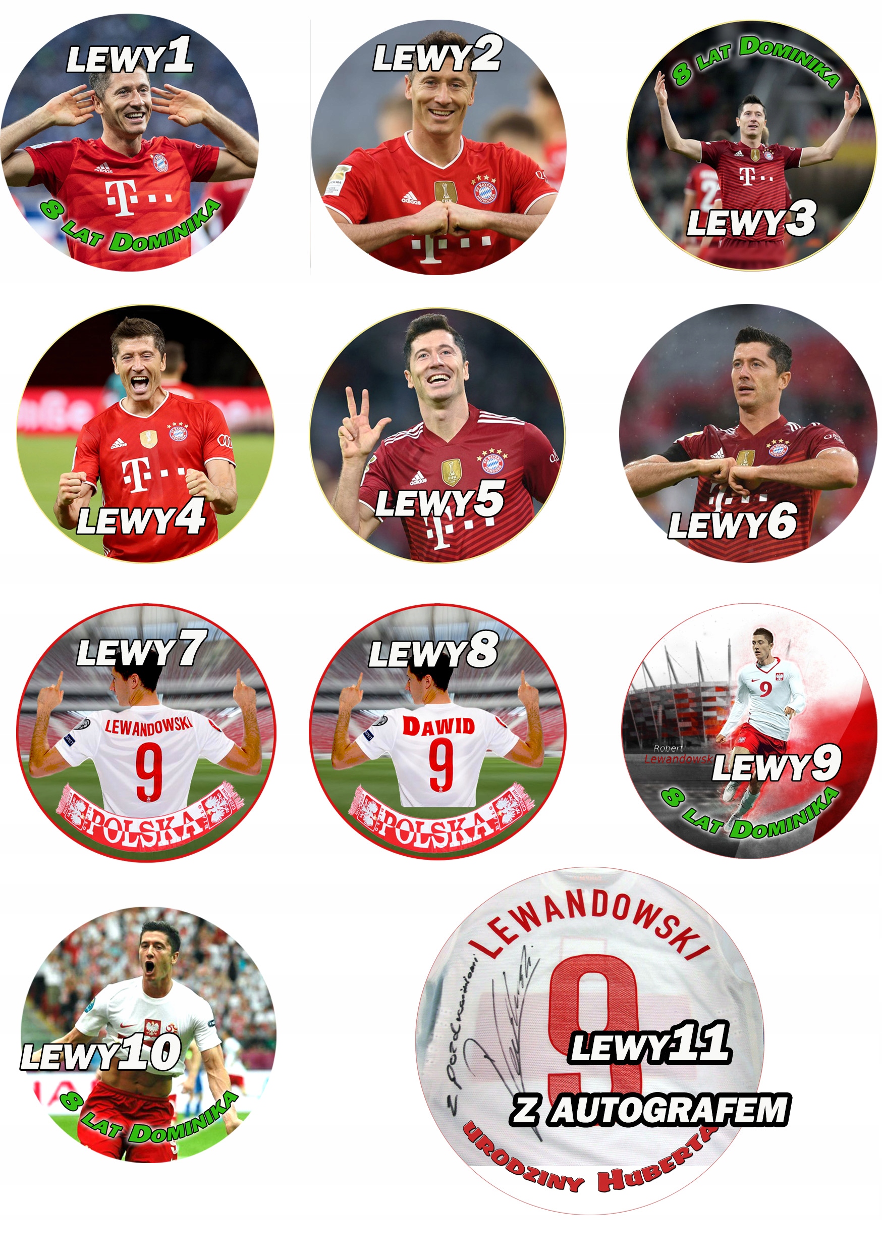Piłka Lewandowski Reprezentacja opłatek Gruby Motyw bajkowy