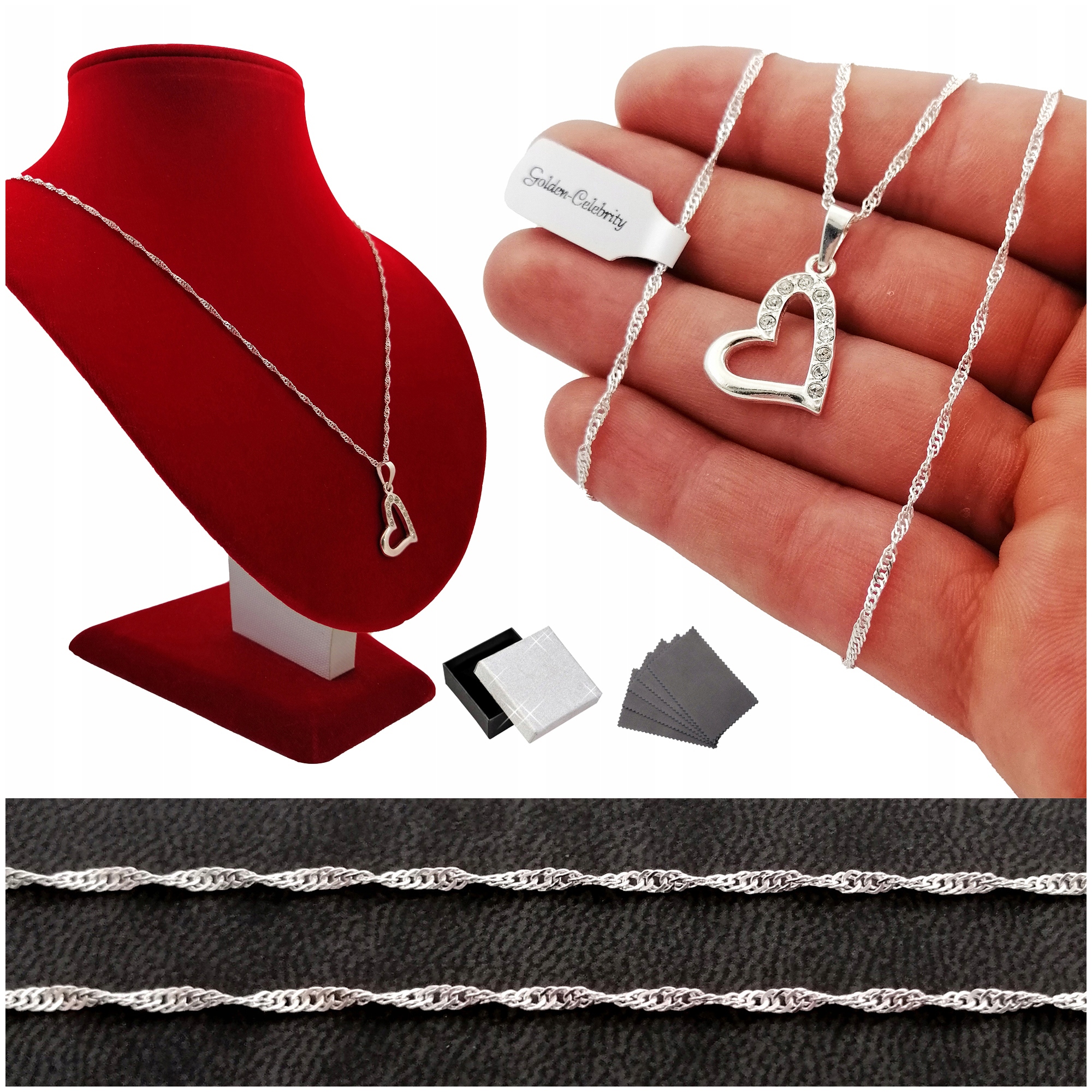 Fenoménní Dámský Náhrdelník Srdce Stříbro Ryzost 925