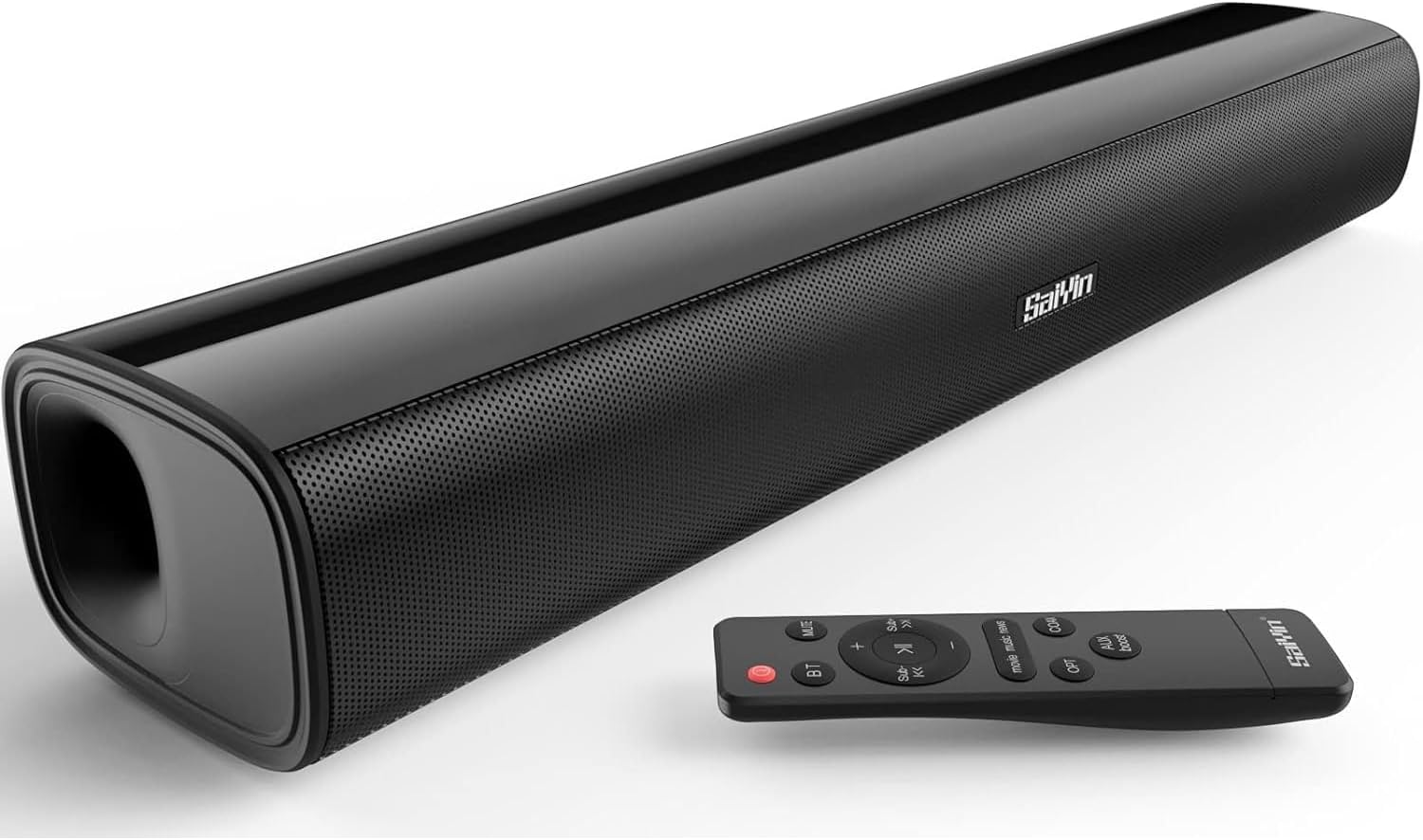 Soundbar głośnik Saiyin Bluetooth optyczny 3.5mm subwoofer pilot czarny
