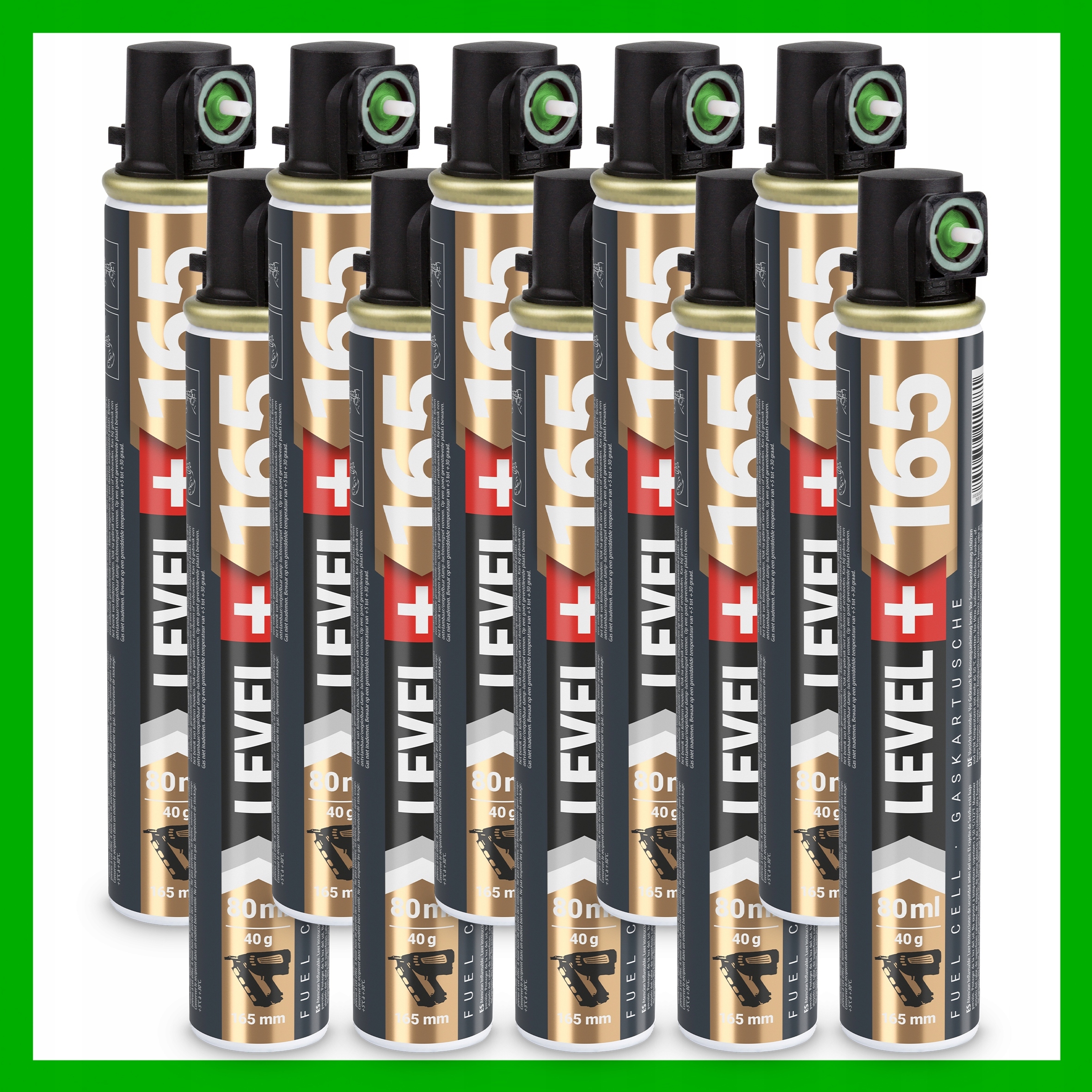 Plynová náplň do hřebíkovaček 10 ks 80 ml 40 g L+165 g