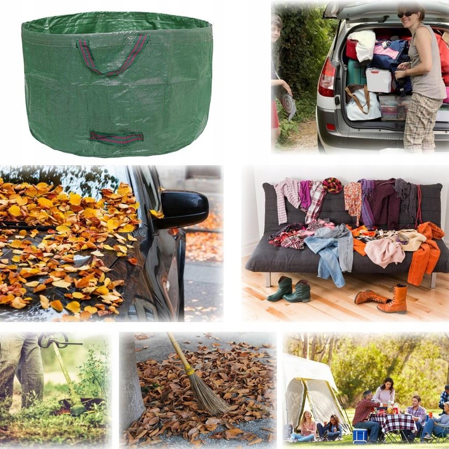 KOSZ POJEMNIK TORBA OGRODOWA NA TRAWĘ LIŚCIE MOCNA Marka inna