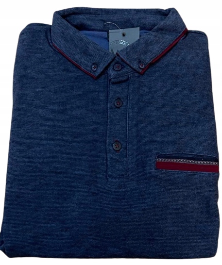 

Sweter Polo Męski Z Kołnierzykiem Bawełna XL