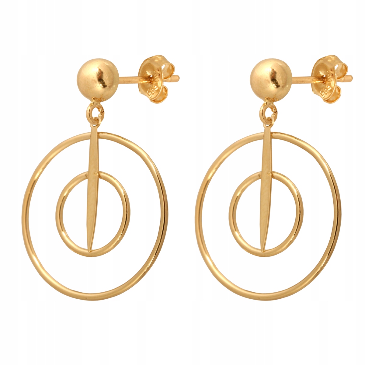 

Złote Kolczyki Damskie 585 Okrągłe Na Sztyft