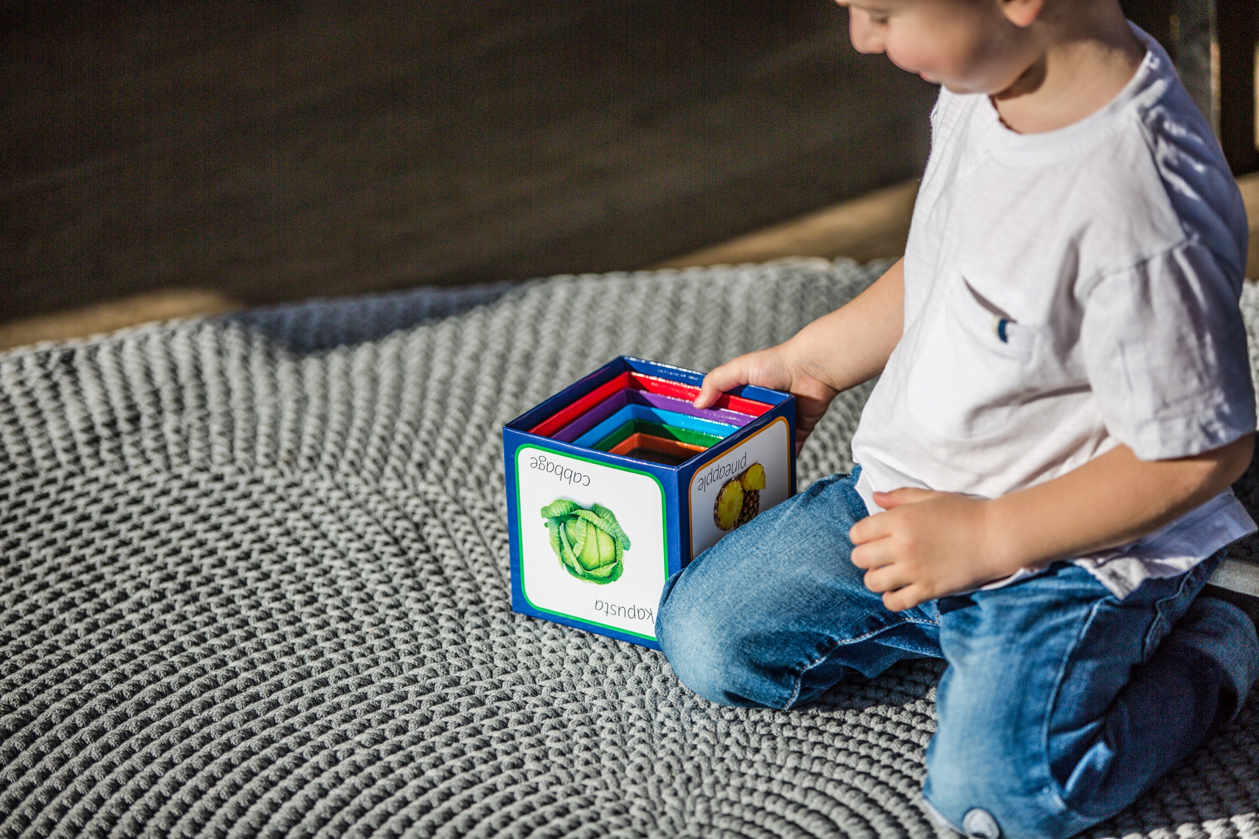 PIRAMIDA ZABAW KLOCKI WIEŻA EDUKACYJNA OWOCE Płeć chłopcy dziewczynki