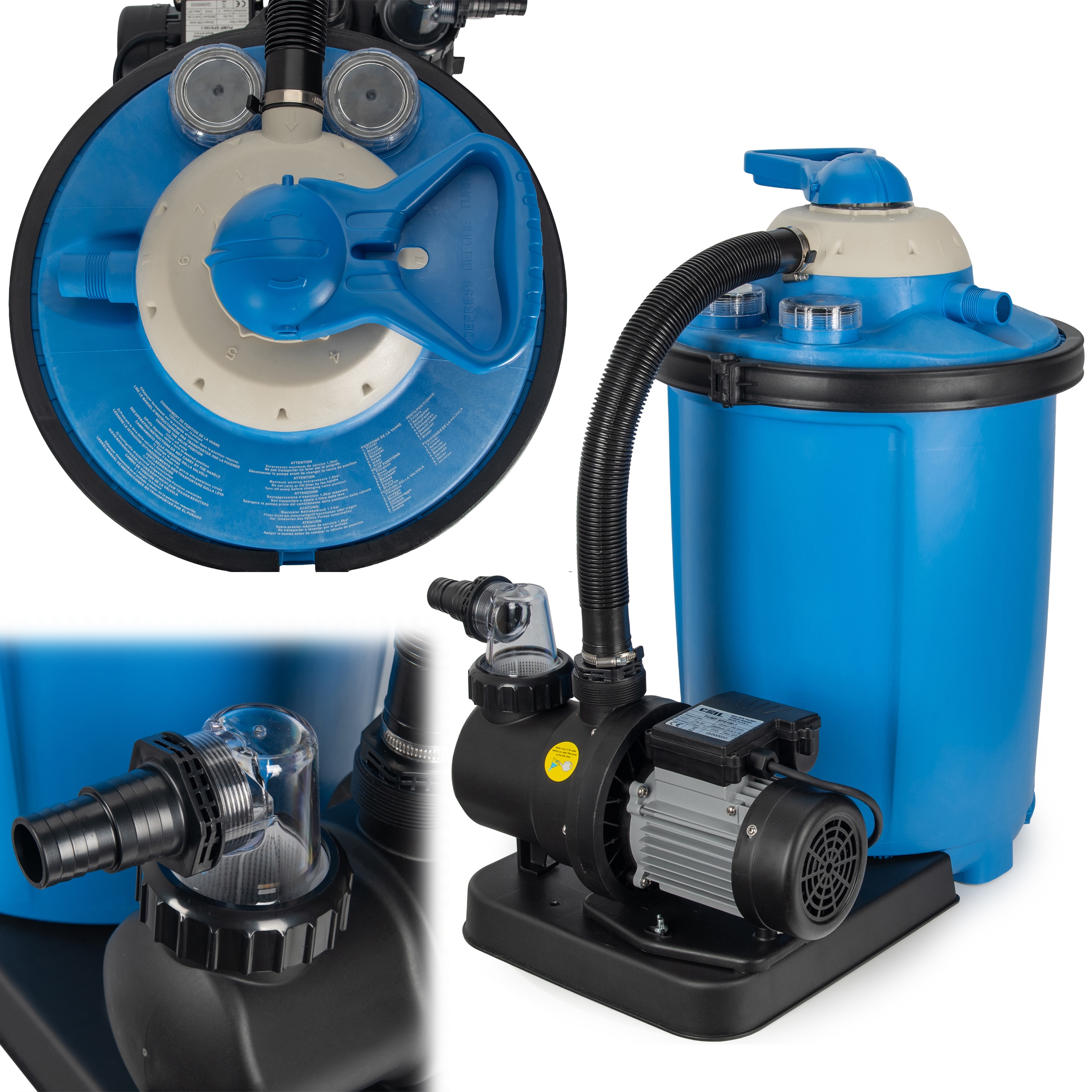 Písková Pumpa Filtr Do Bazénu Písková Filtrace 550W 10000l/h samonasává