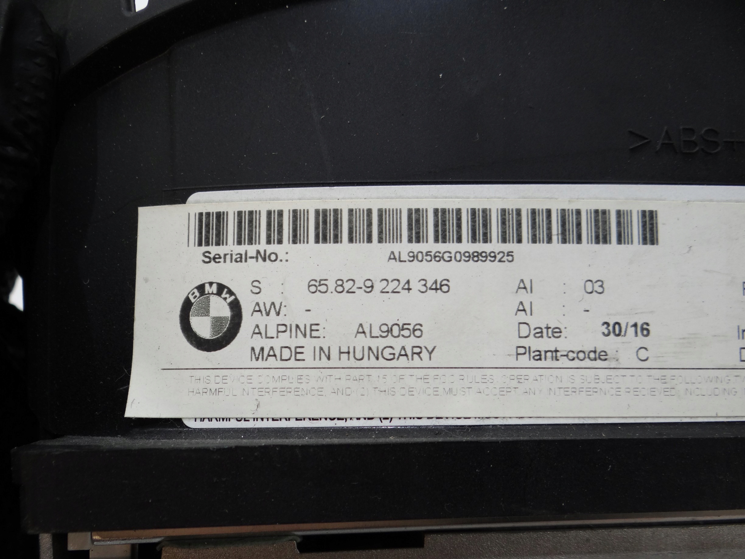 display MONITOR navigation devices BMW E90 E91 OE 9224346 (13650826)
