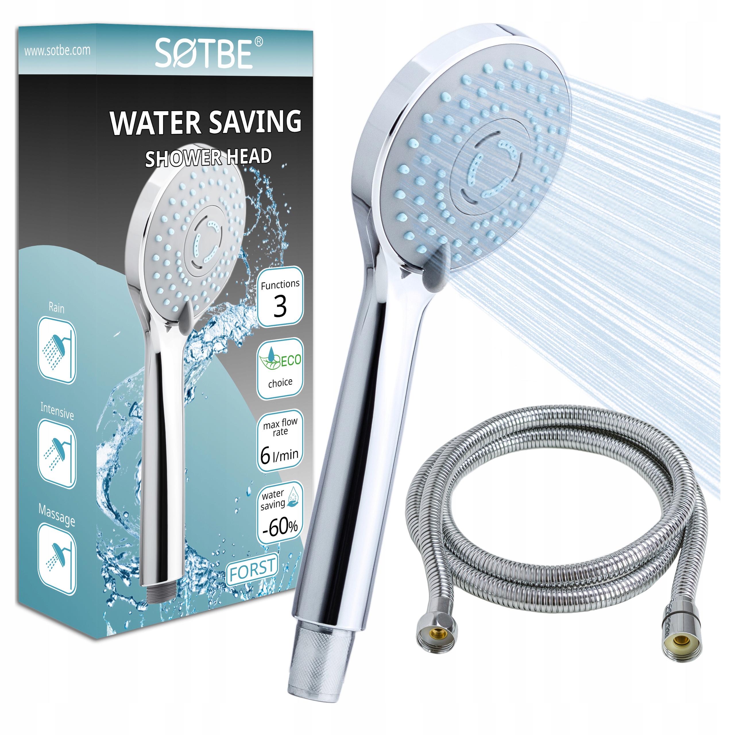 Hadice 150 cm sprchová hlavice pro multifunkční sprchu vany Sotbe