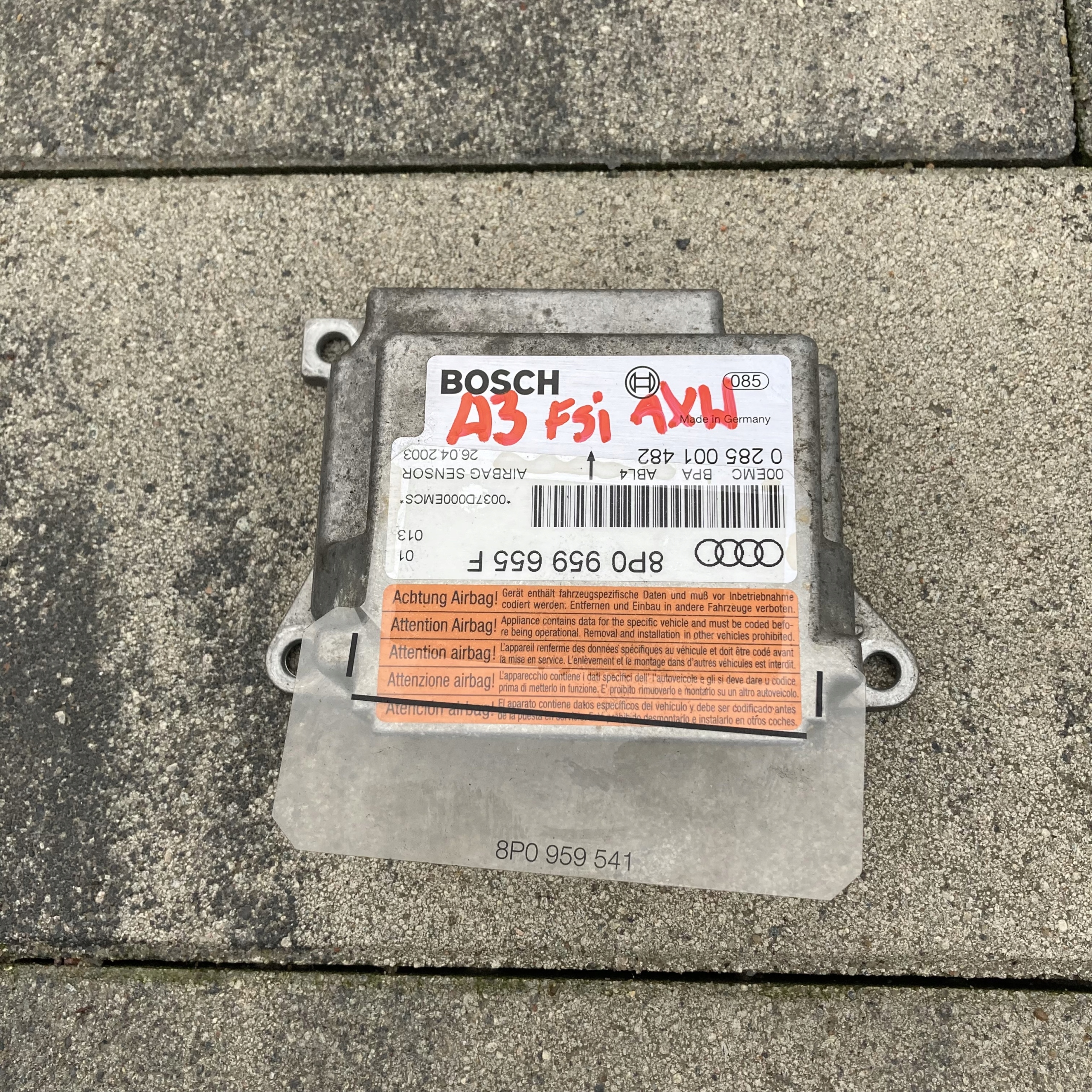 AUDI A3 03-08 SENSOR PODUSZEK AIRBAG 8P0959655F