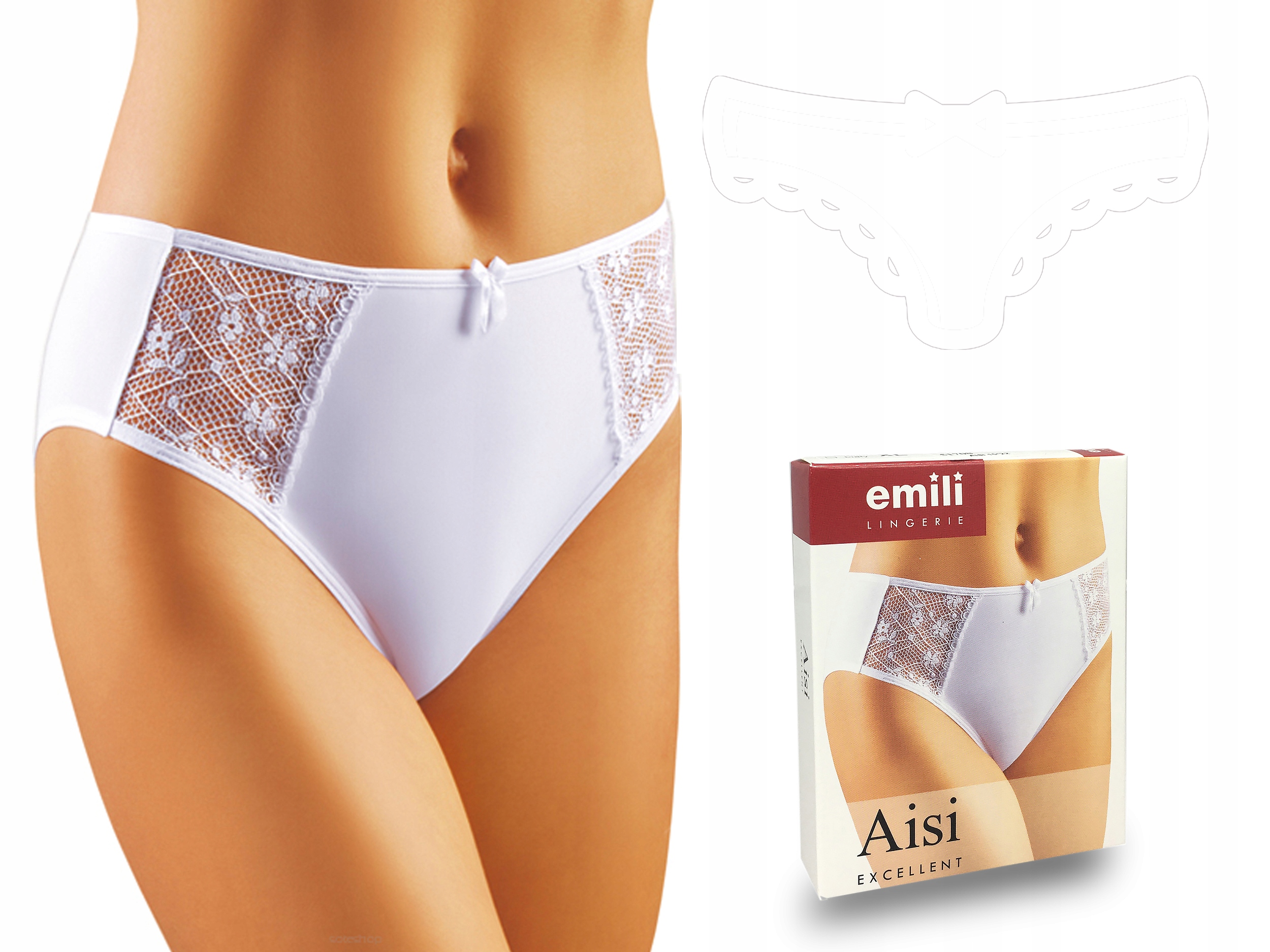 

Emili Aisi Klasyczne Figi Microfibra biały XL