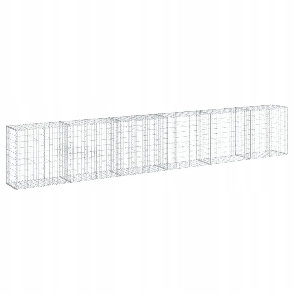 Gabionový koš stříbrný 600 x 50 x 100 cm z nerezového drátu