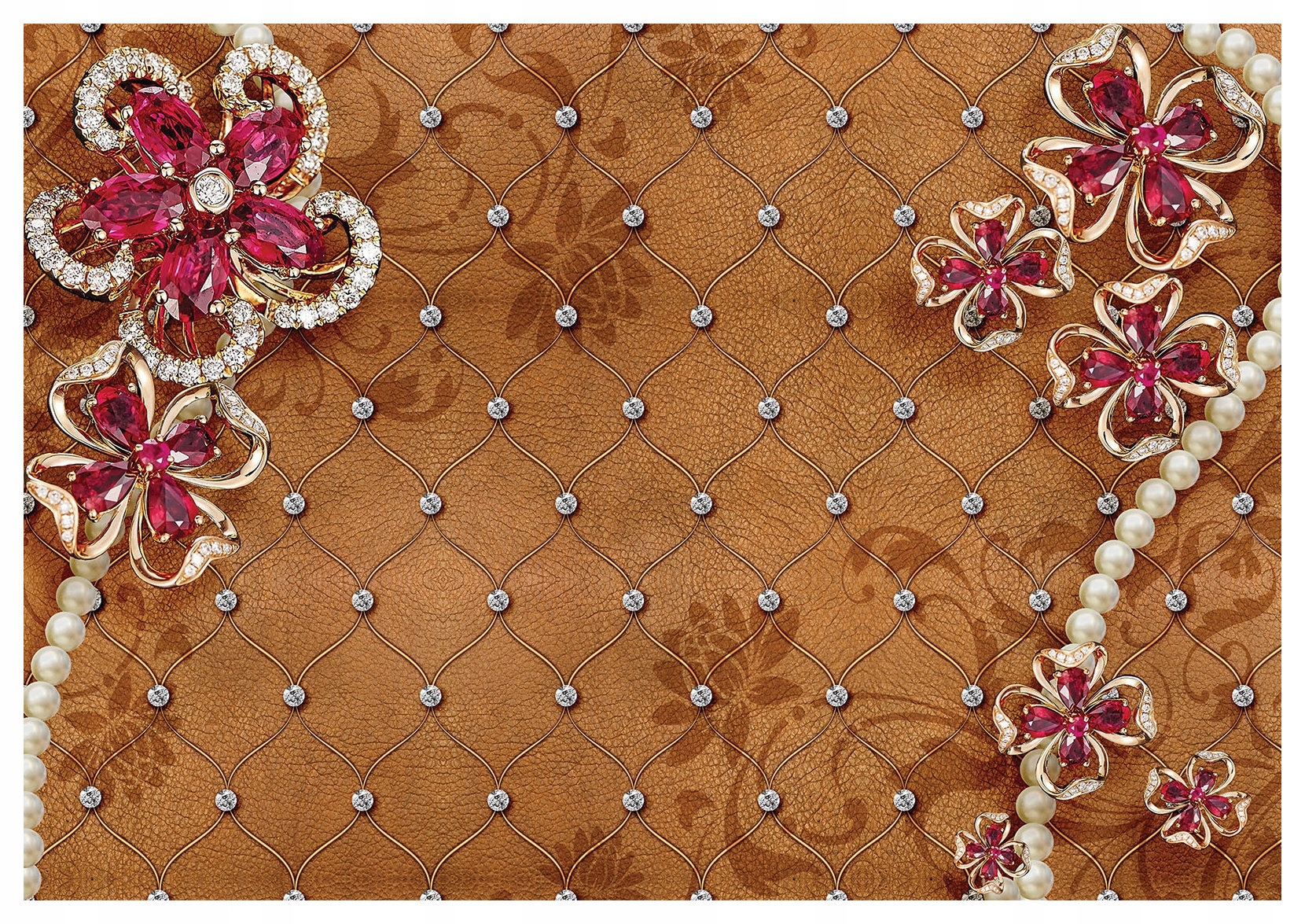 Fototapeta Perly diamanty a zlato luxusní lesk stěn 254x184 lepidlo