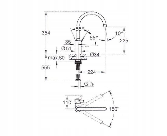 GROHE VIA COSMO CHROME csaptelep 30431000 VIA COSMO vonal