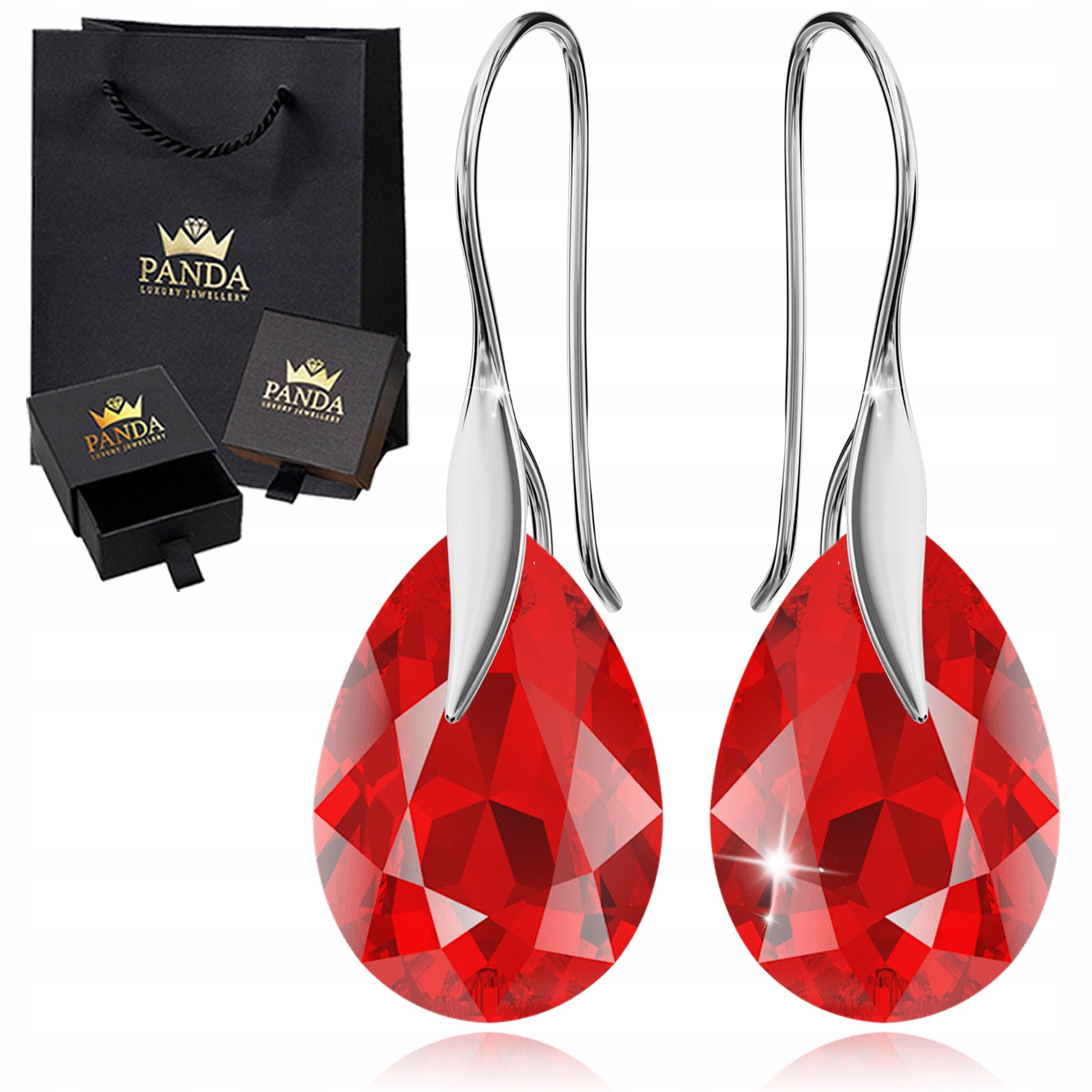 Stříbrné Náušnice Dámské Kapky Krystaly Dárek 925 Výročí Svaté Přijímání Svatba