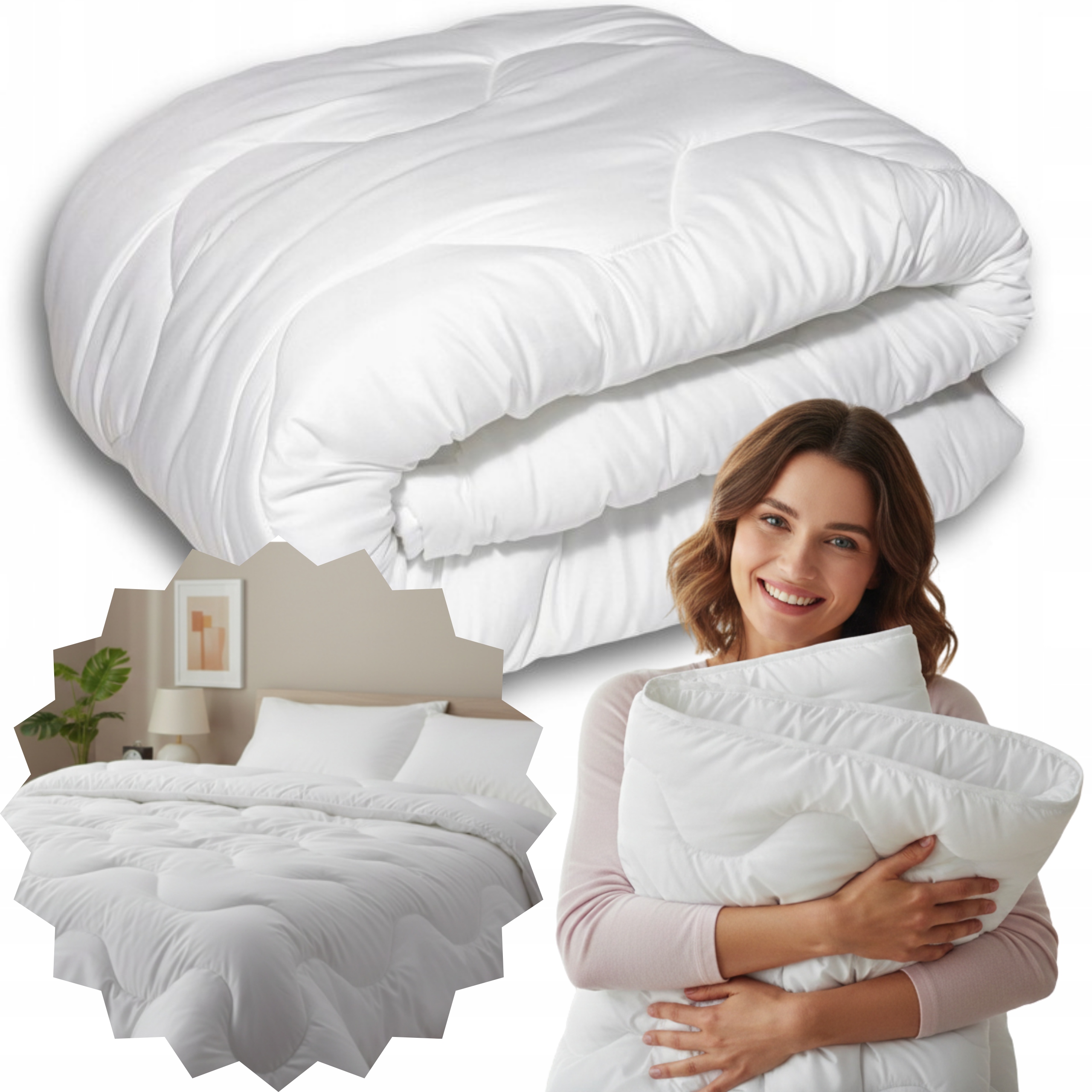 Antialergická Celoroční Přikrývka 200x220 Měkká, Nadýchaná Polská Výroba