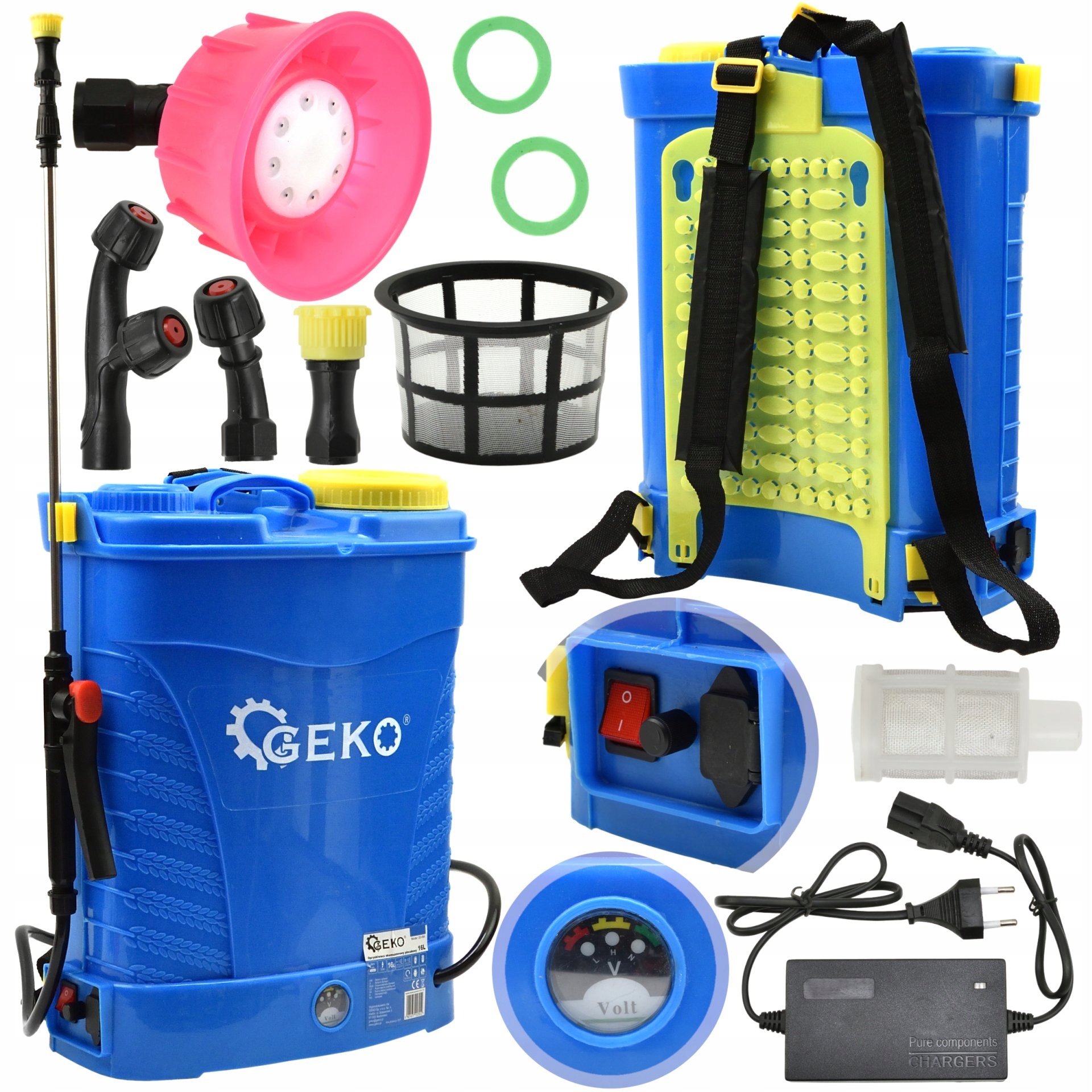 

Opryskiwacz Akumulatorowy Elektryczny 16L +4 Dysze
