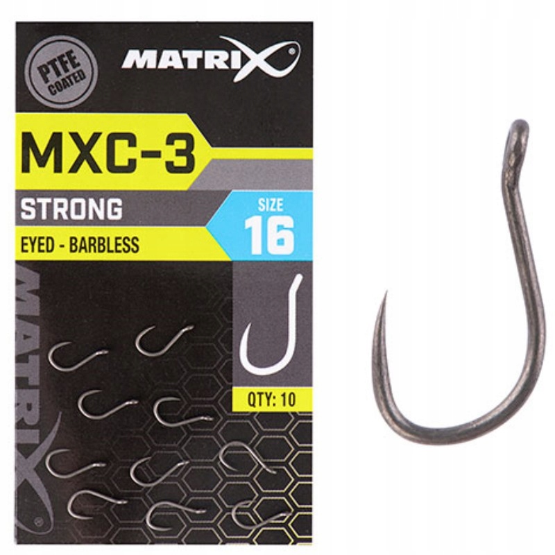 Haczyki Matrix MXC-3 Strong 18 barbless/eyed Ptfe