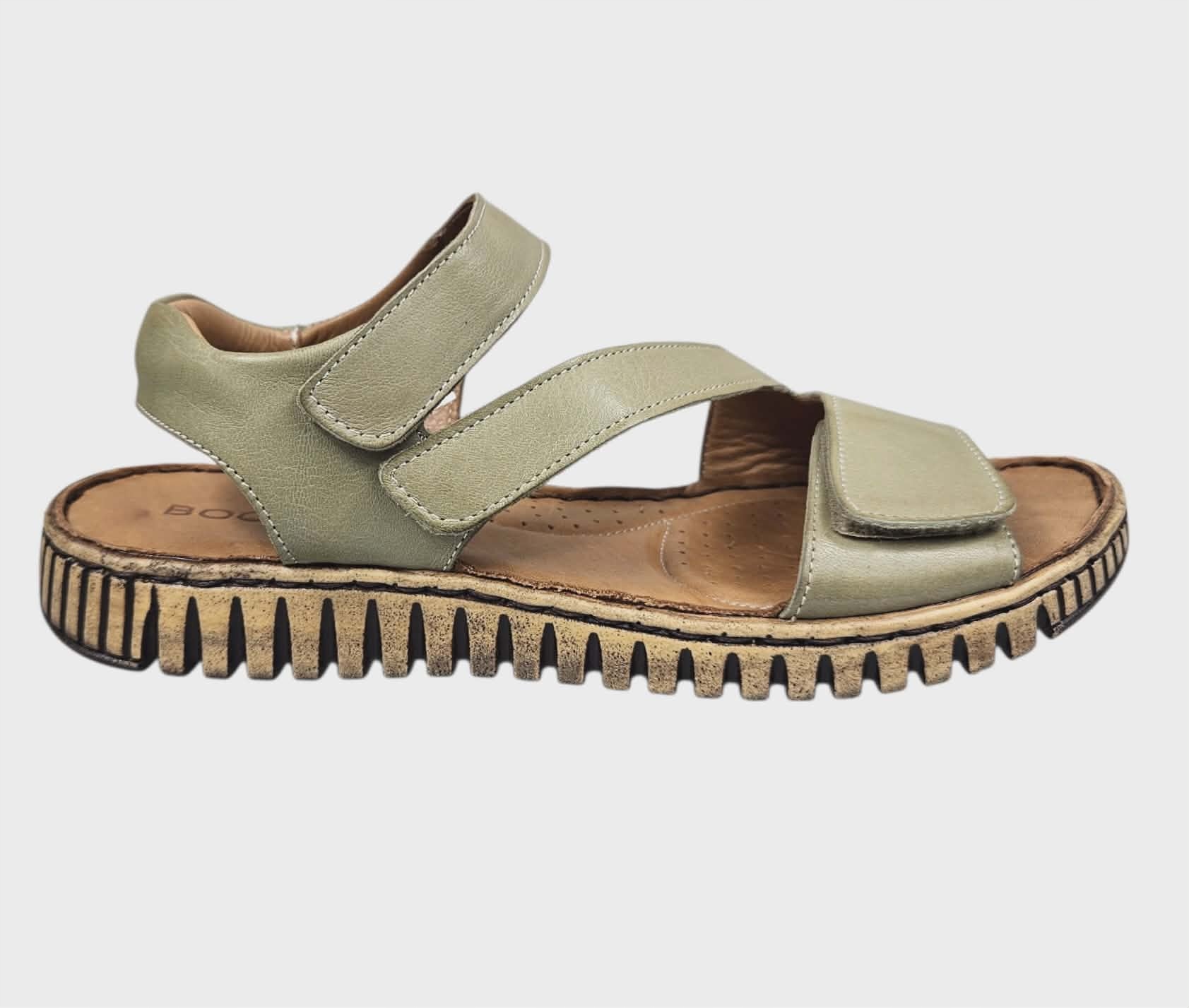 Dámské Kožené Sandály Na Suchý Zip Boccato 030.113.2690 Khaki vel.39