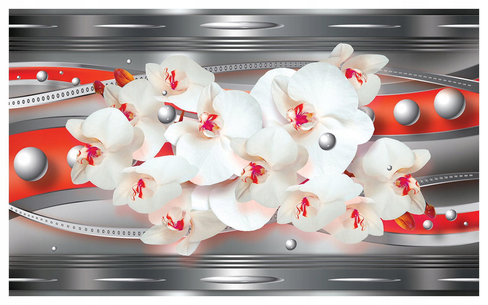 Vliesová fototapeta Strieborné orchidey Luxus v každom detaile 368x254 lepidlo