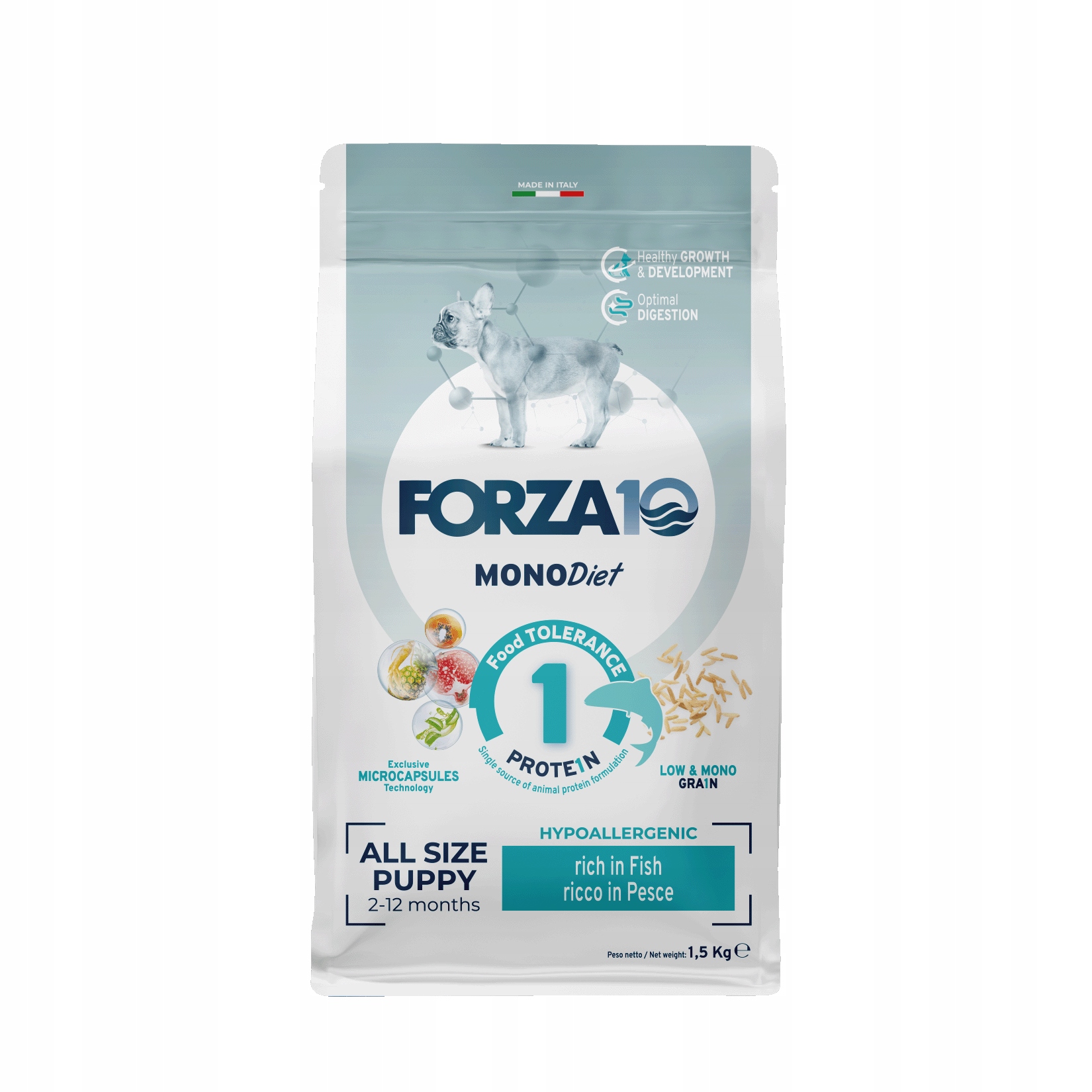 Forza10 Puppy MonoDiet bohatá na ryby – pro štěňata 1,5 kg Monoprotein