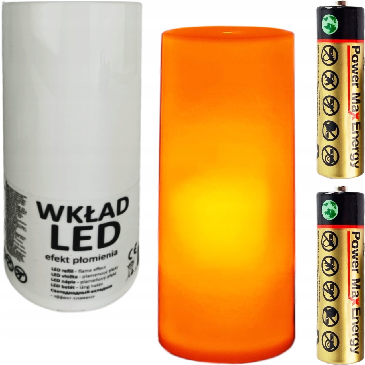 WKŁAD DO ZNICZY CAŁOROCZNY NA BATERIE EFEKT PŁOMIENIA RUCHOMY PŁOMIEŃ ZNICZ