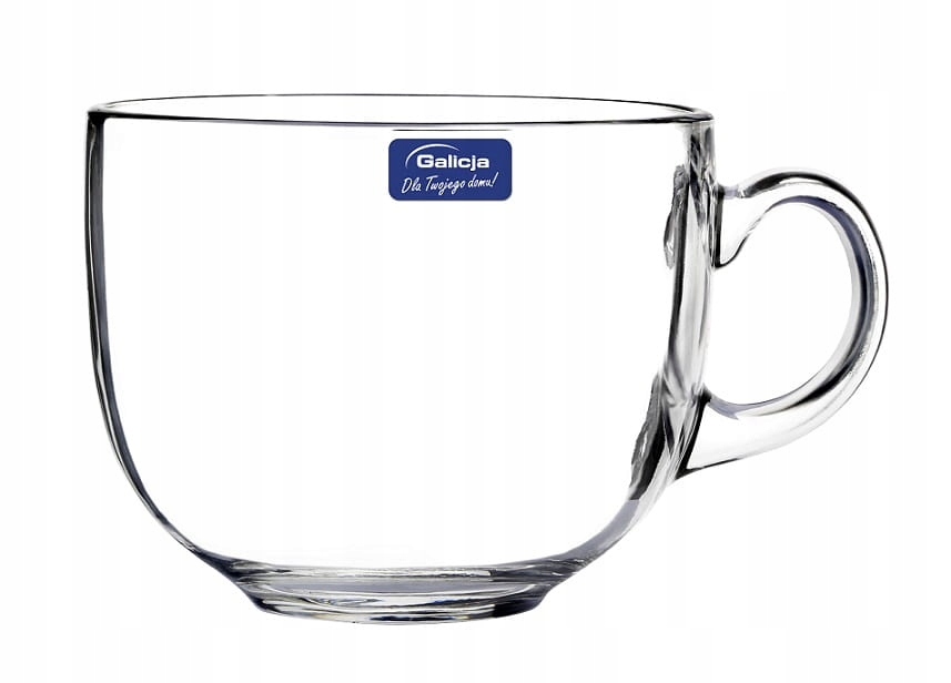 Kubek szklany Jumbo filiżanka uchem gładka 450 ml Kod producenta FILIŻANKA JUMBO 450ml 26504 GALICJA