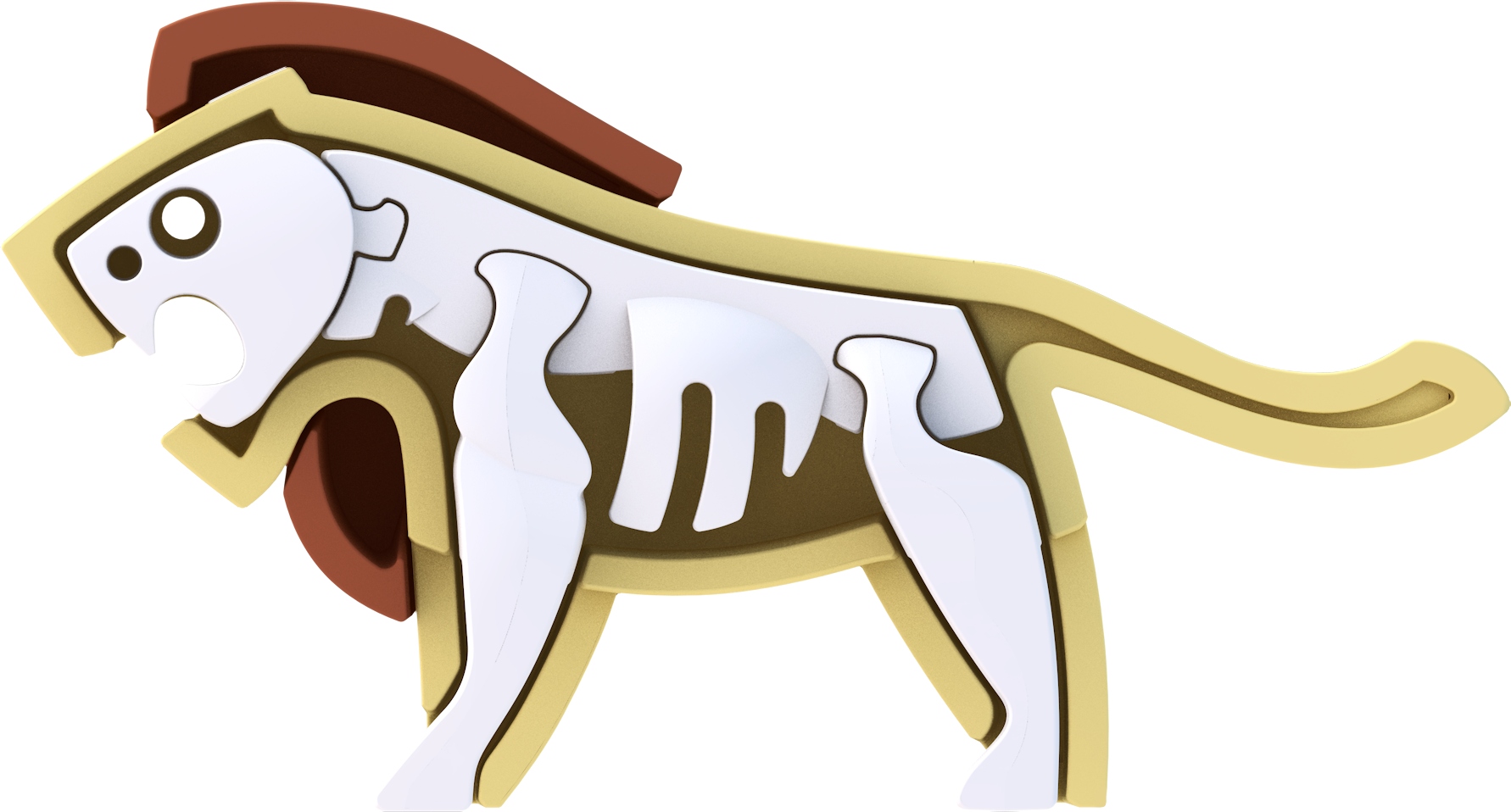 Magnetyczny Składany Lew ze szkieletem hALFTOYS Szerokość produktu 8 cm