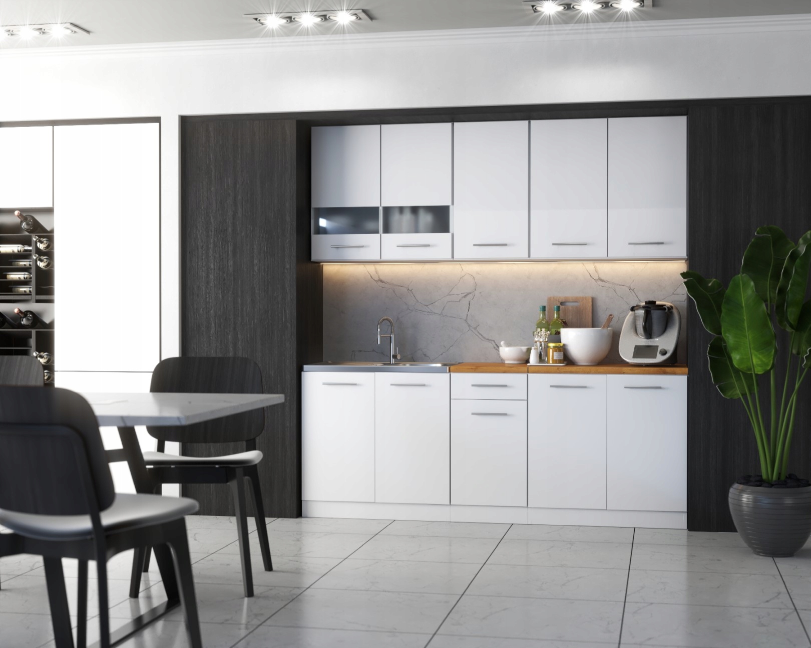 

Meble Kuchenne Zestaw Mebli Kuchnia 2 M Biały