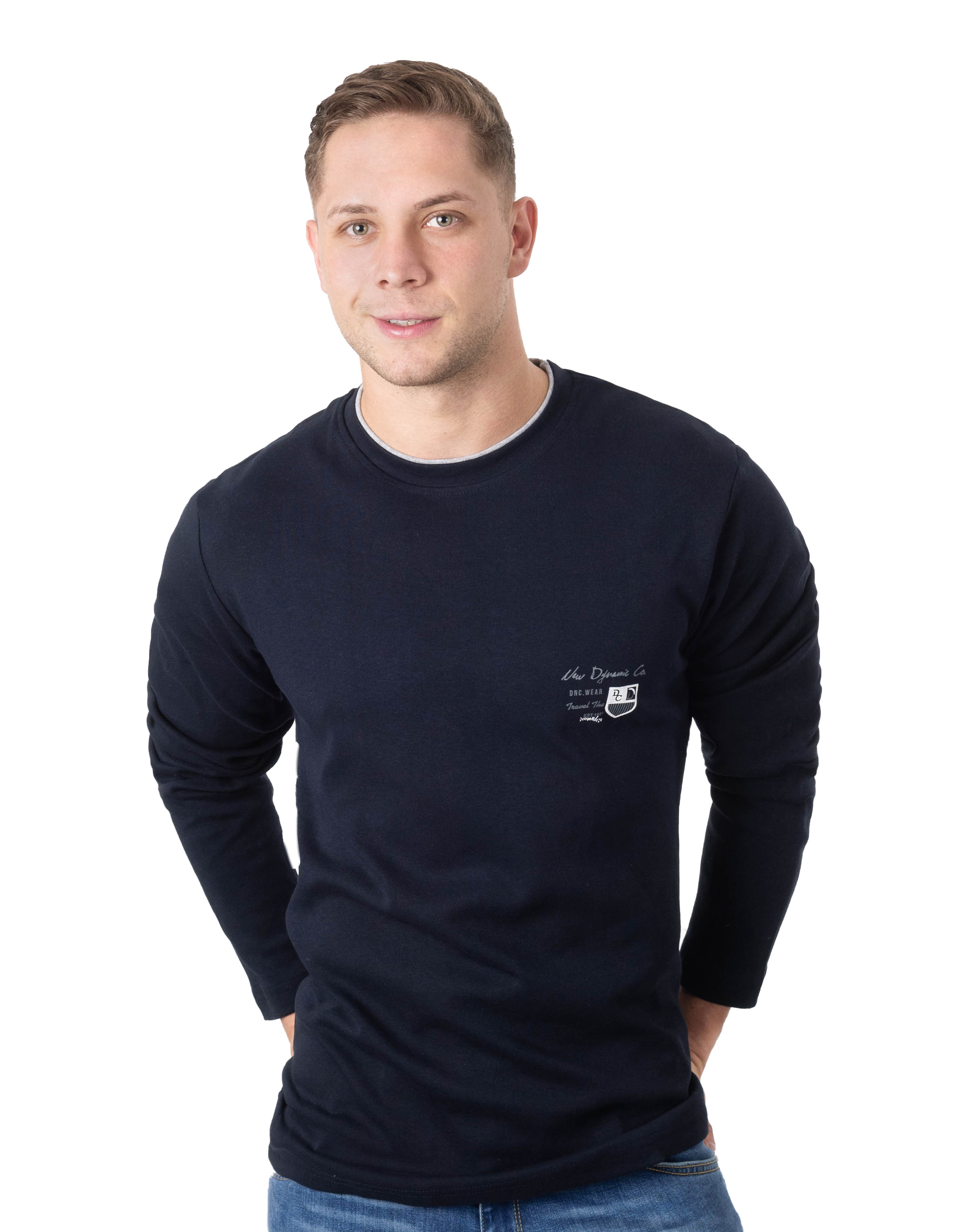 

Duża Koszulka Męska z Długim Rękawem 1213-03 4XL