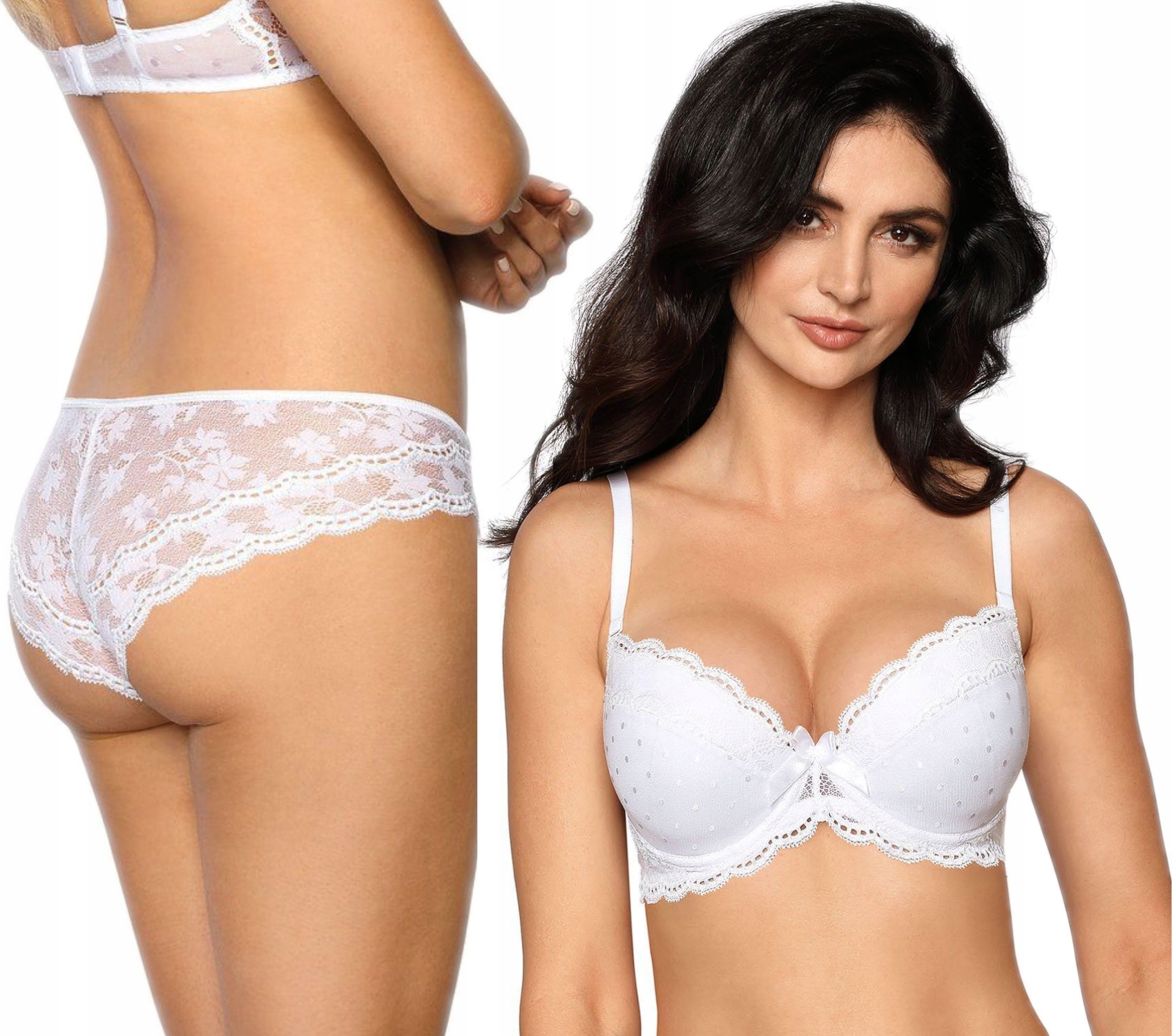 

Lagerta Komplet biustonosz push-up+figi 80B+L