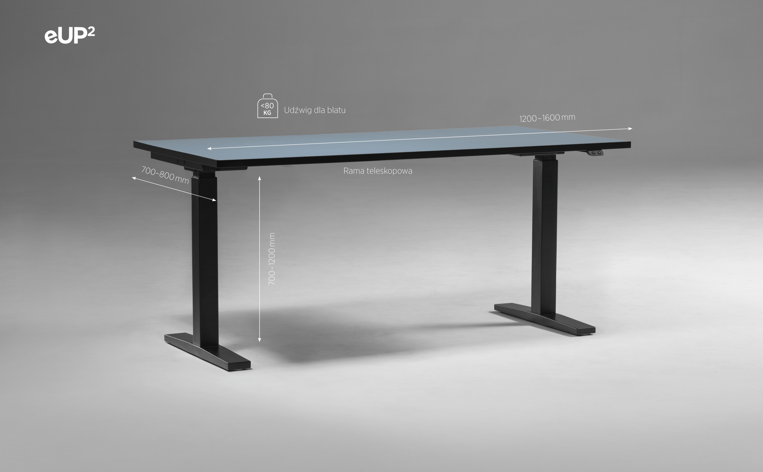 Biurko REGULOWANE eUP 140x80 Nowy Styl *KOLORY! Liczba szuflad 0