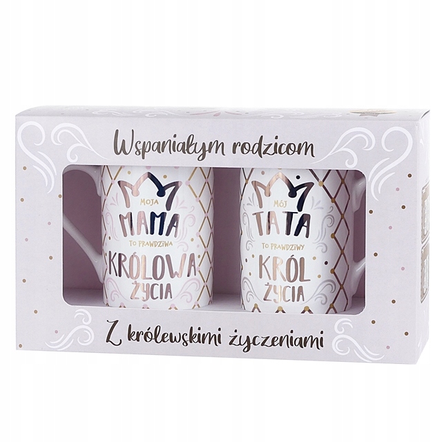 

Na Dzień Mamy i Taty Kpl Kubków Porcelana