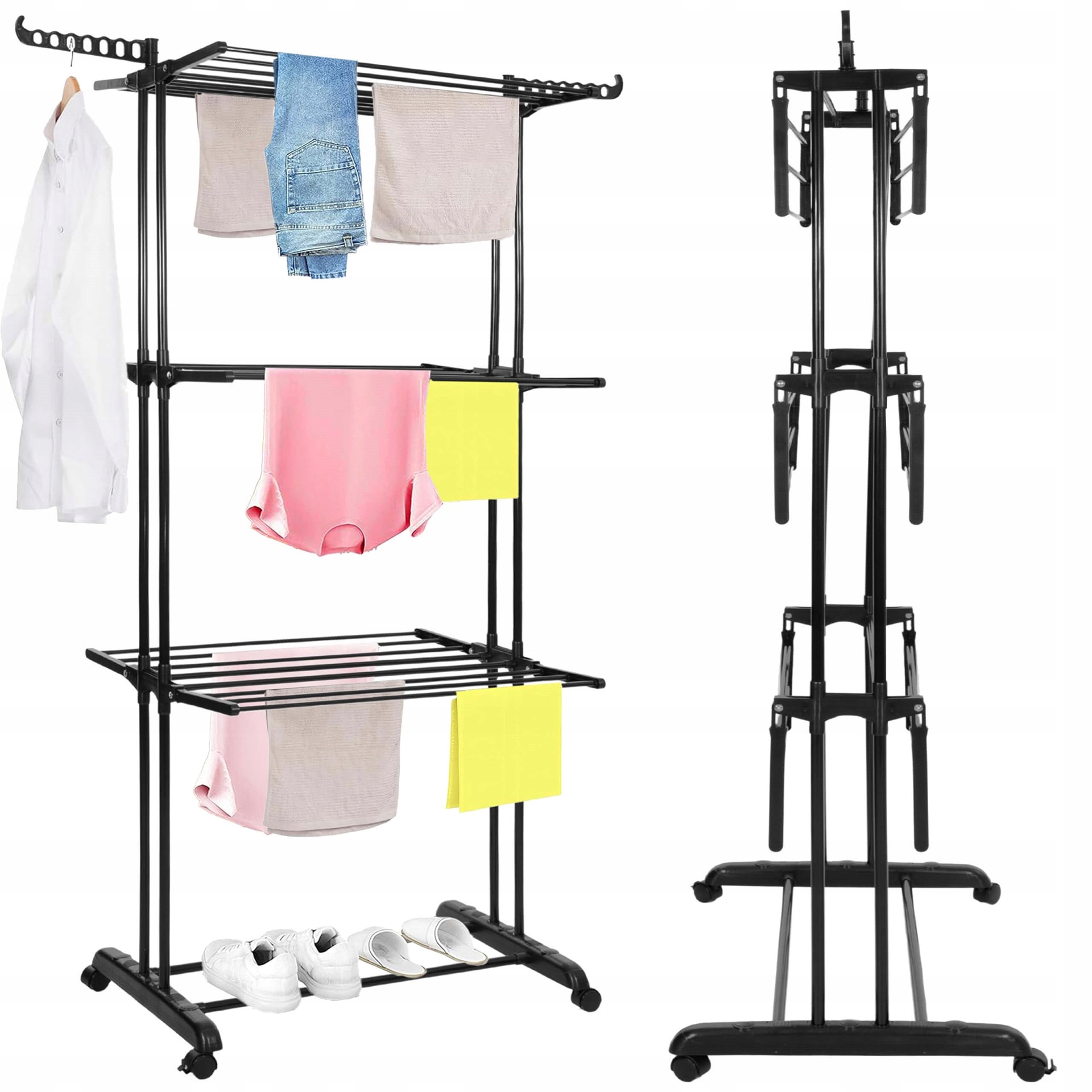 Levně Sušák Rozkládací Stojící Prádlo 24 Tyčí
