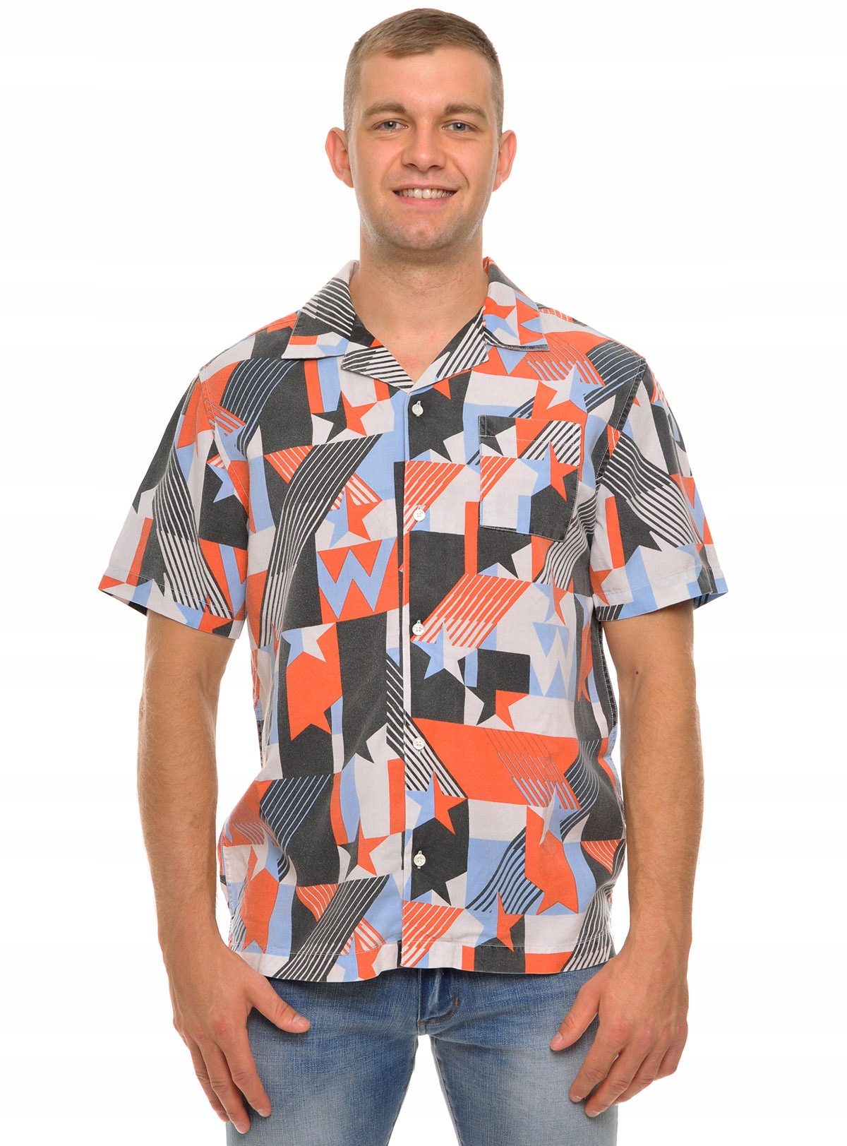 Wranger geometrická košile Ss 1PKT Shirt 38 XL