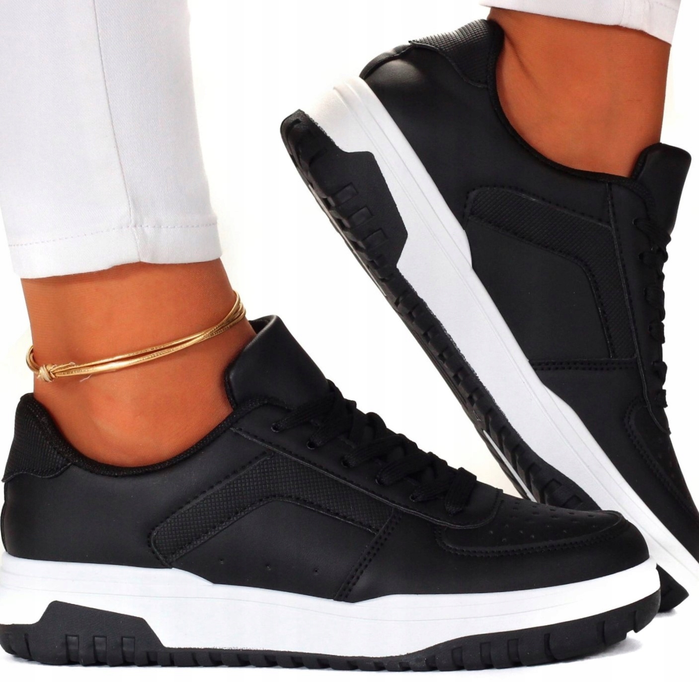 Czarne Adidasy Damskie Buty Sneakersy Sportowe