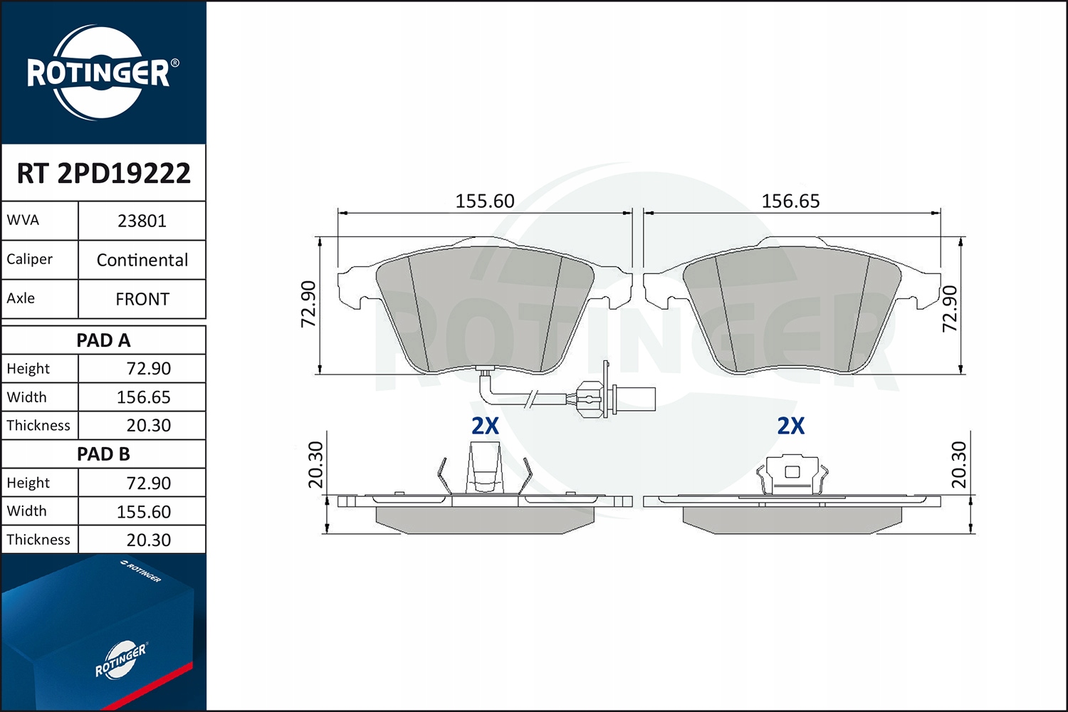 TARCZE ROTINGER + KLOCKI AUDI S4 B6 B7 345mm Numer katalogowy części RT 20260-GL T5