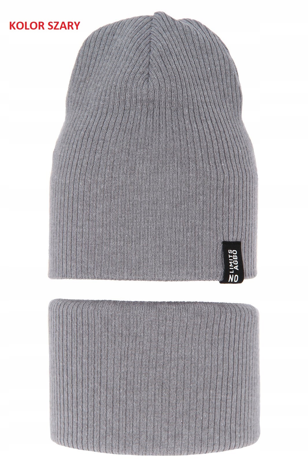 KOMPLET CHŁOPIĘCY WIOSENNY CZAPKA I KOMIN KOLORY do wyboru Kolor szary
