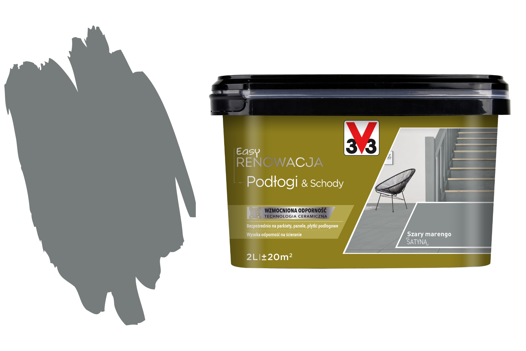 3V3 Easy Renovace Pvc Kafli Dlaždice Schody Garáž Boazeria Grey 2000ML