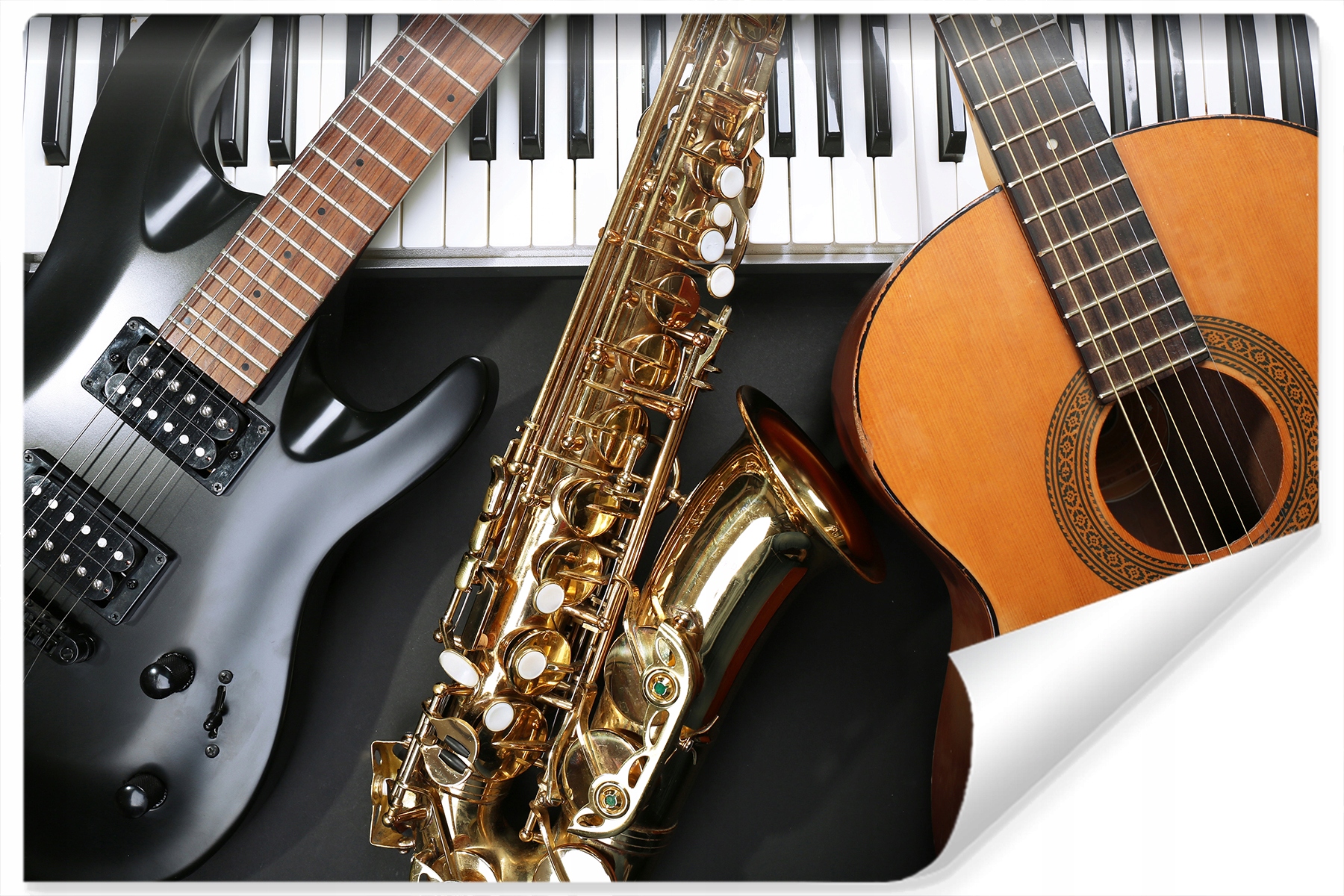 Fototapeta 3D Saxofon Kytara do obývacího pokoje 405x270