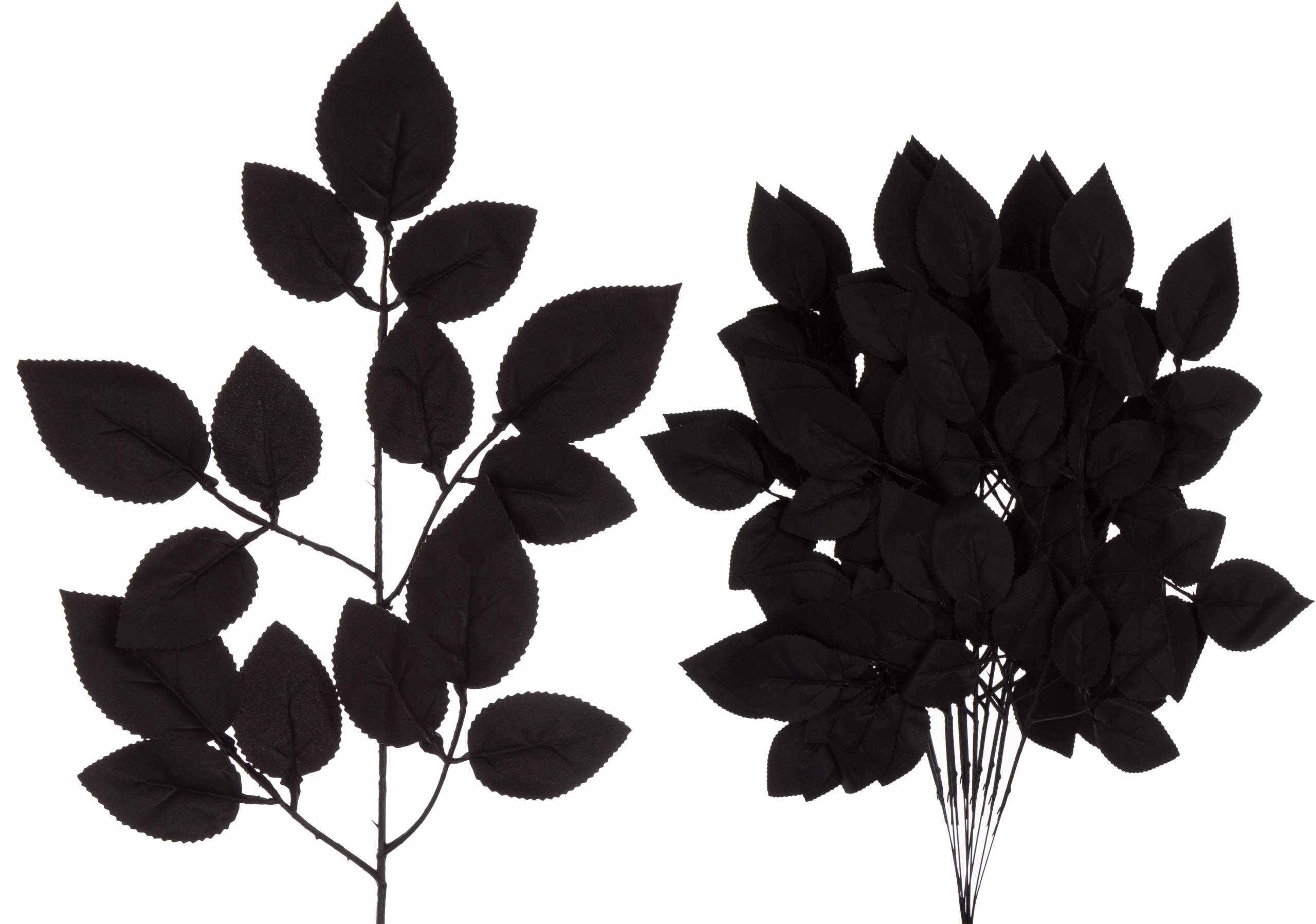 12 X LIŚĆ LIŚCIE RÓŻY CZARNE 48 CM