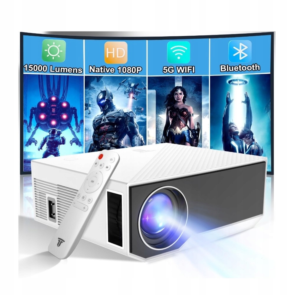Projektor Wielio GC06 500 Ansi Native 1080P, 15000 lúmenov, 4K wifi video Bf
