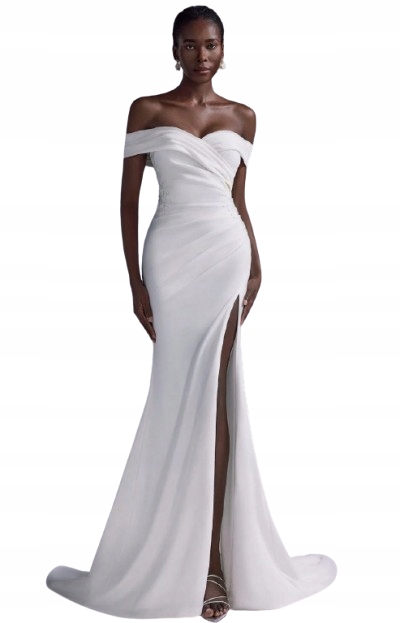 Shein Svatební Šaty Mořská Panna S Odhalenými Rameny A Krajkou 36 1EE