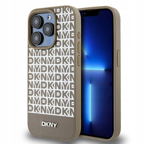 Pouzdro Dkny Leather Printed Pattern Metal Logo MagSafe pro iPhone 15 Pro Max