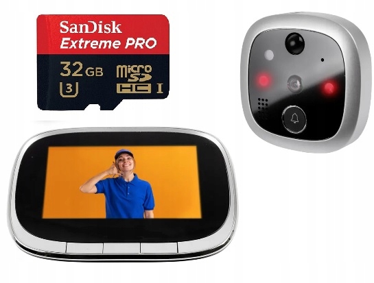 Elektronický Hľadáčik S Kamerou, Zvonček, Karta 32 Gb, Domofon DB20