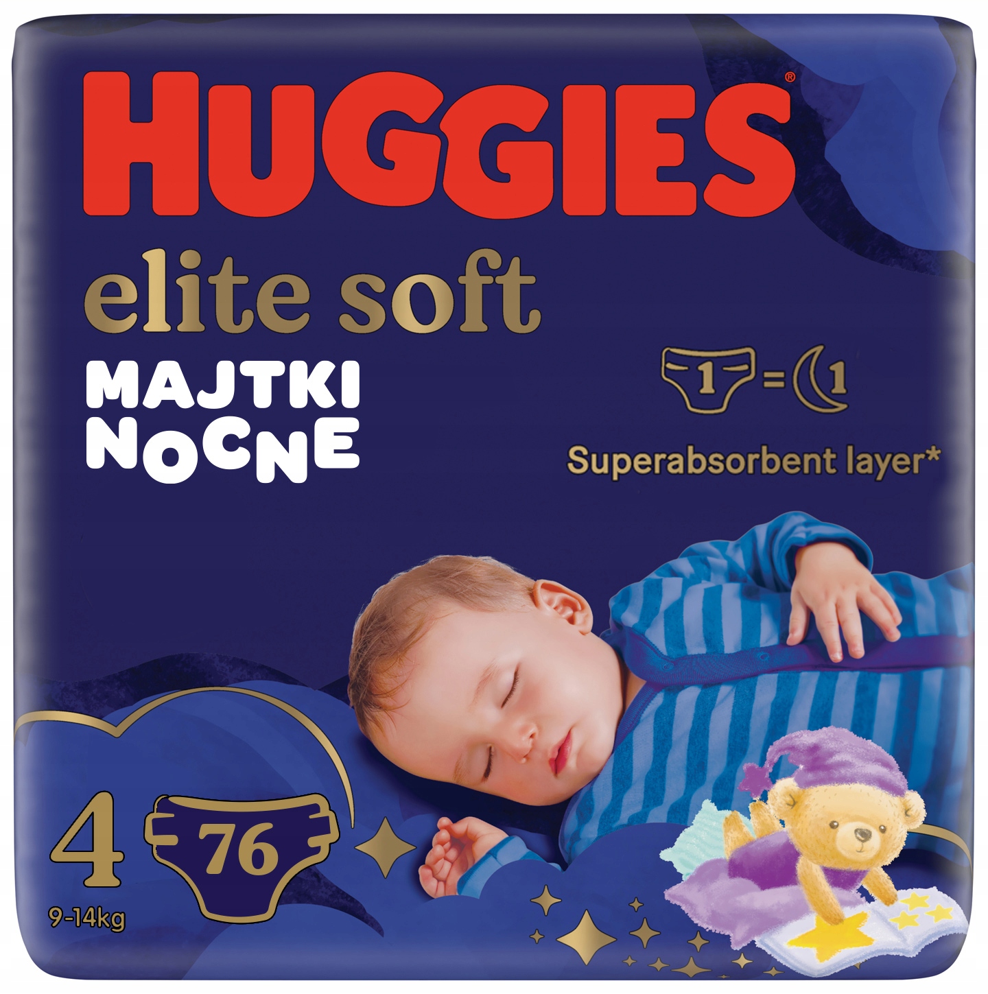 HUGGIES Elite Soft Night Pants 4 (9-14kg) 4x19 szt 10184726348 