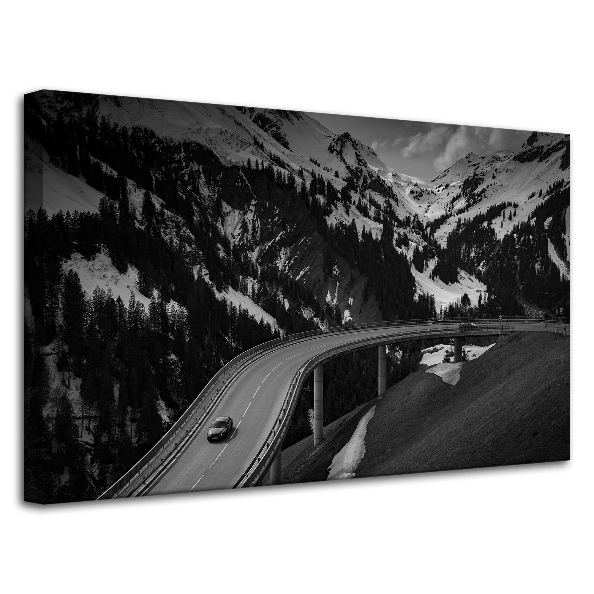 Obraz Canvas Příroda Cesta přes hory V zimě 80x50 cm