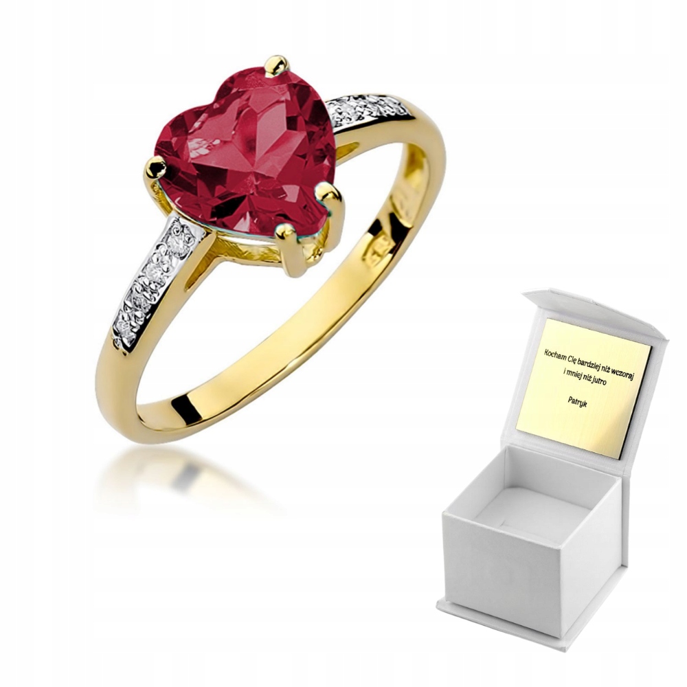 Prstýnek s brilianty a rubínem r17